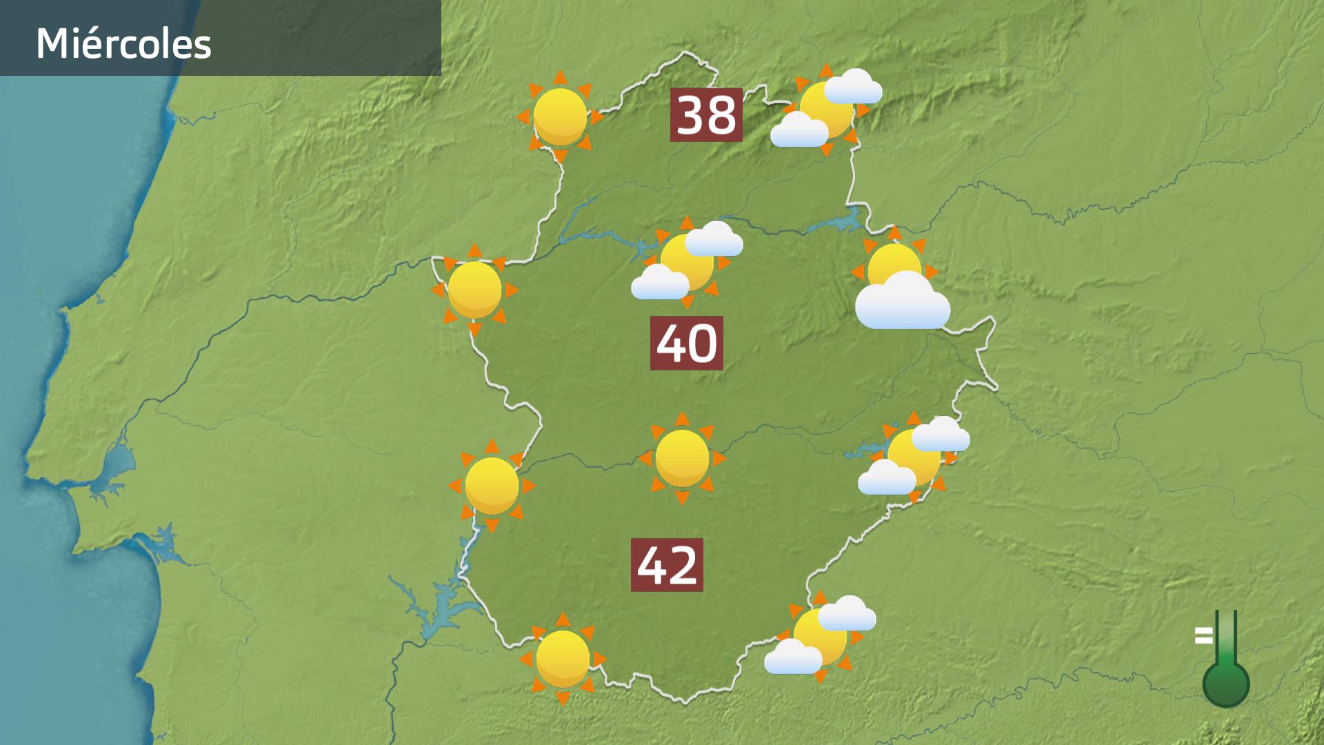 Mapa de previsión para hoy miércoles 2 de julio