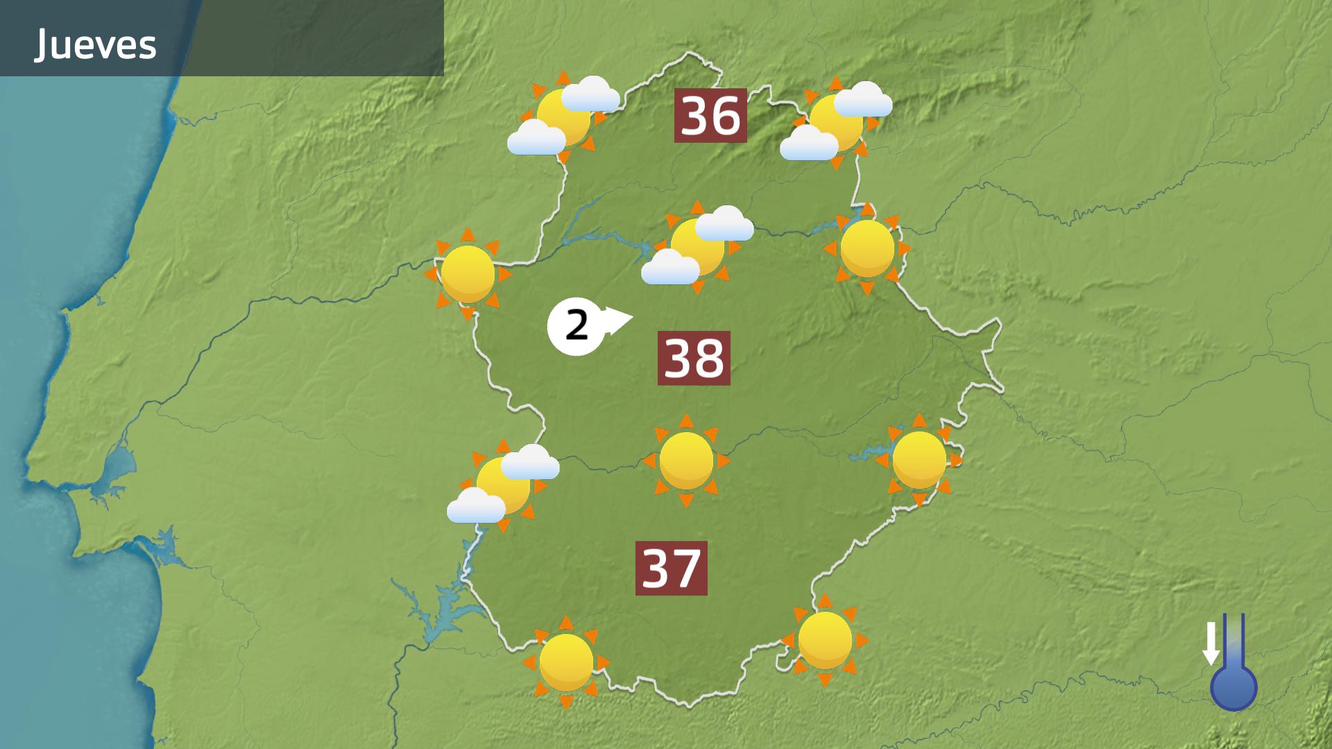 Mapa de previsión para hoy jueves 17 de julio