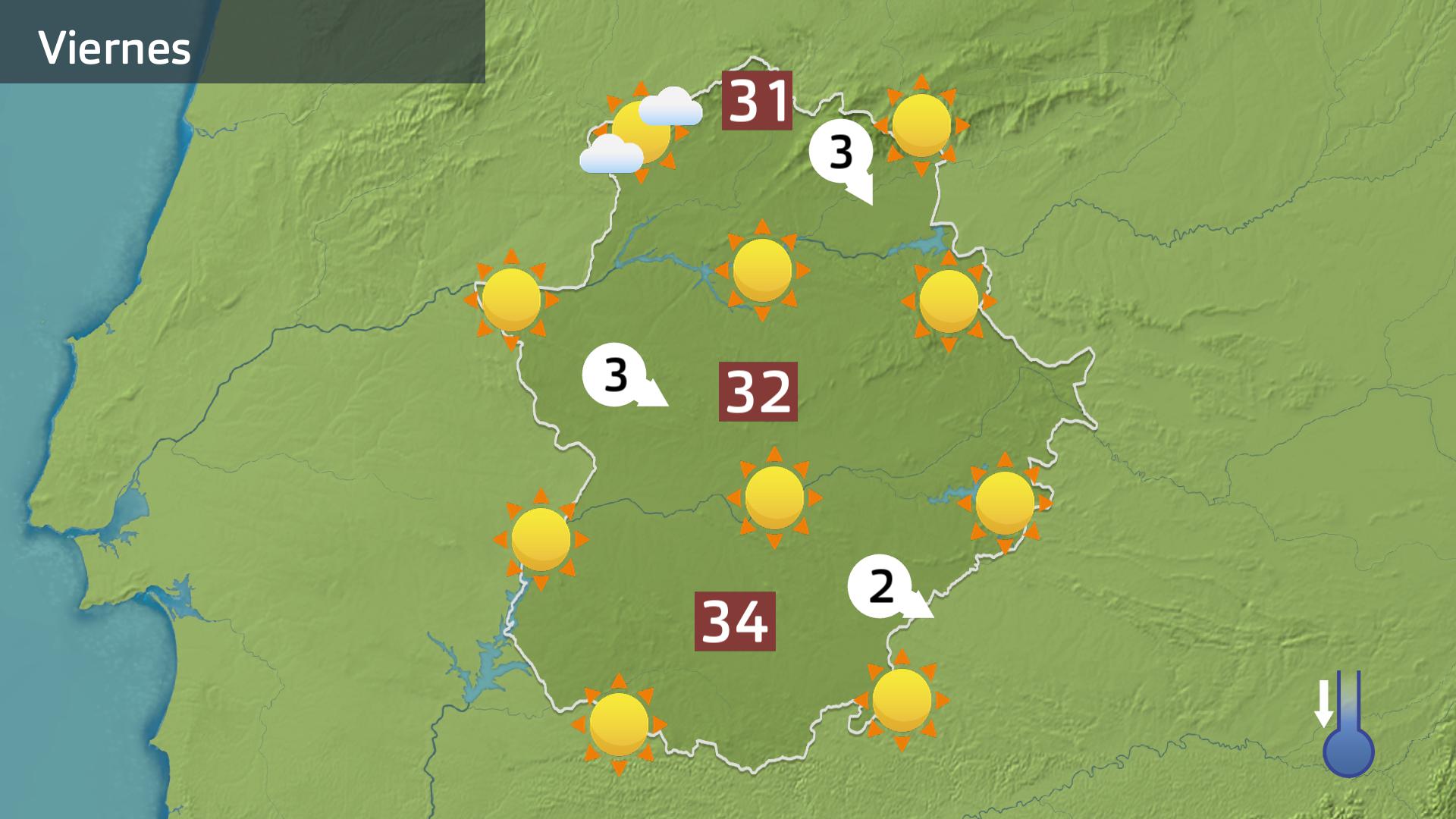 Mapa de previsión para hoy viernes 18 de julio