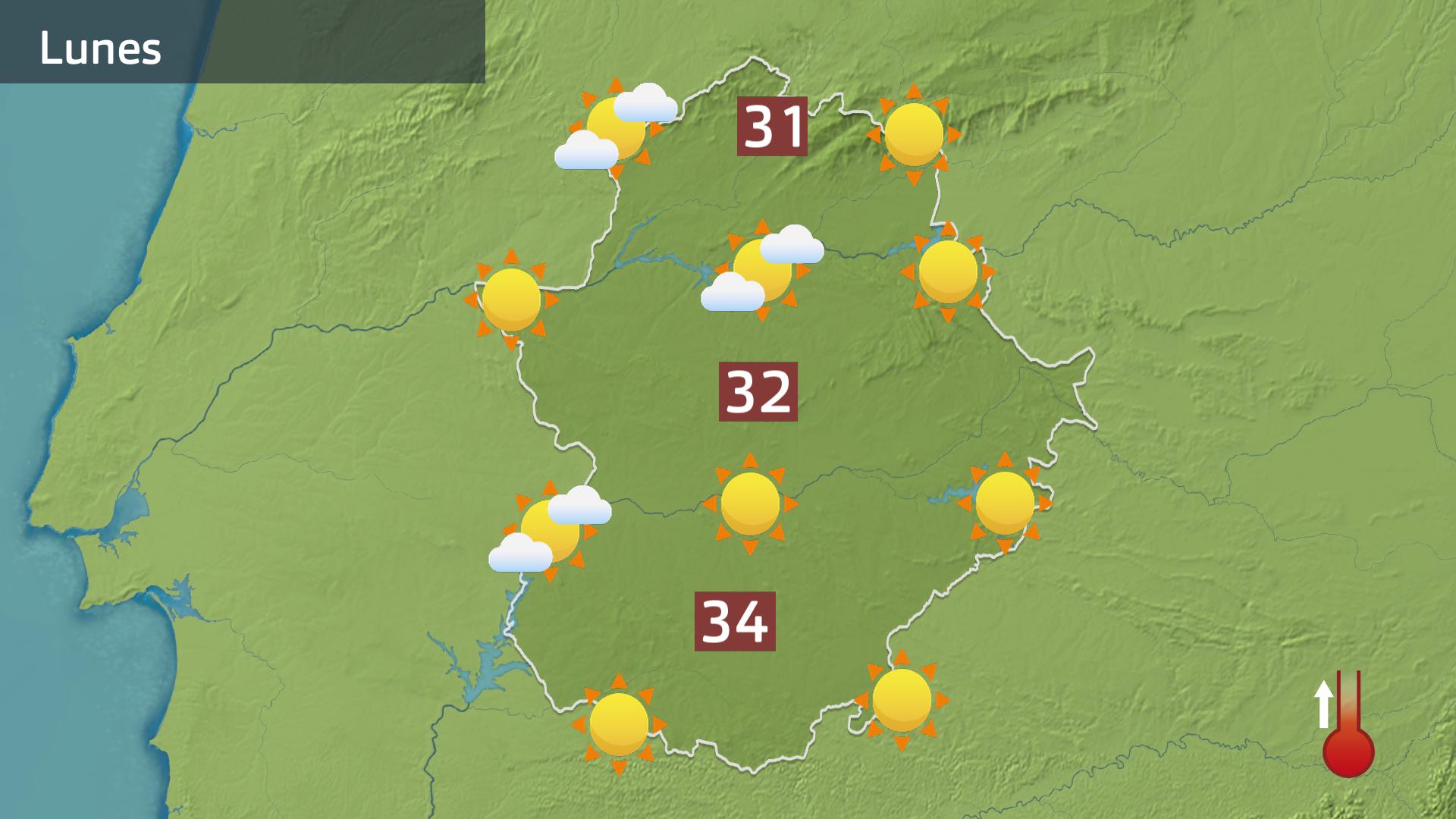 Mapa de previsión para hoy lunes 21 de julio