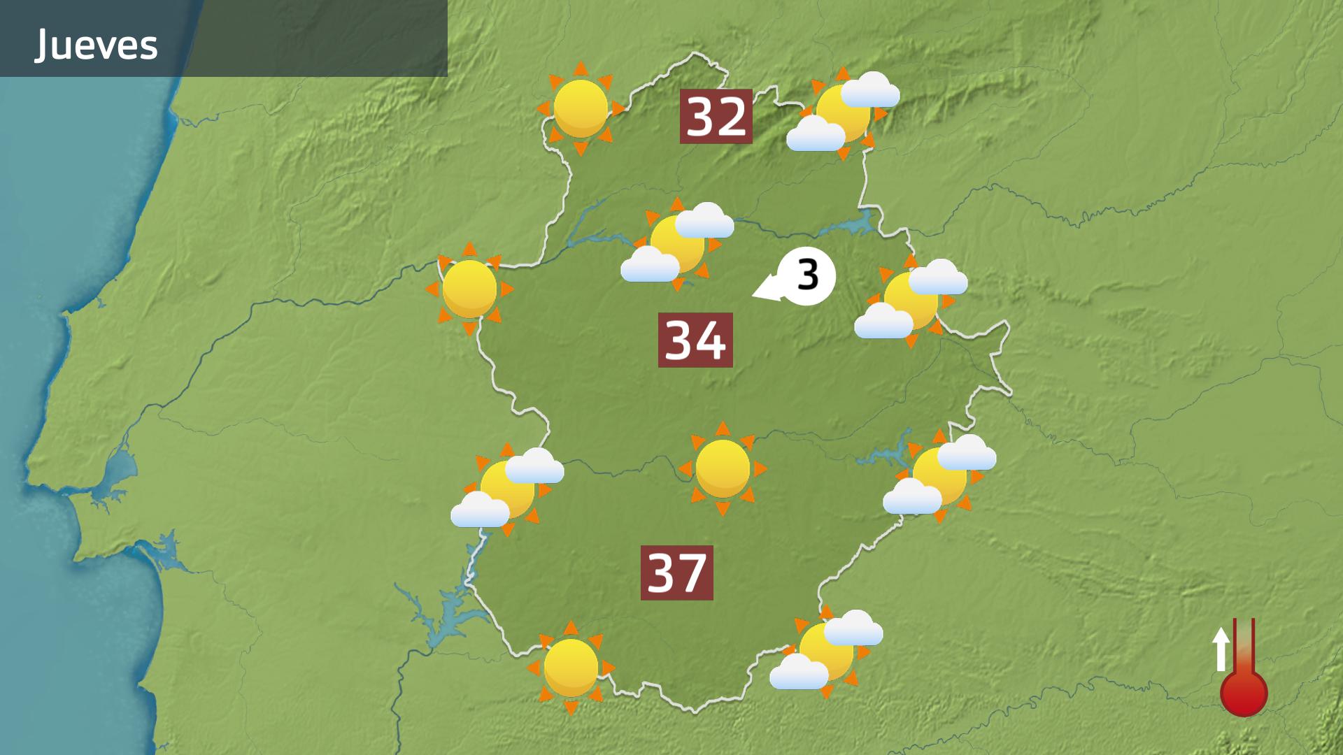 Mapa de previsión para hoy jueves 24 de julio