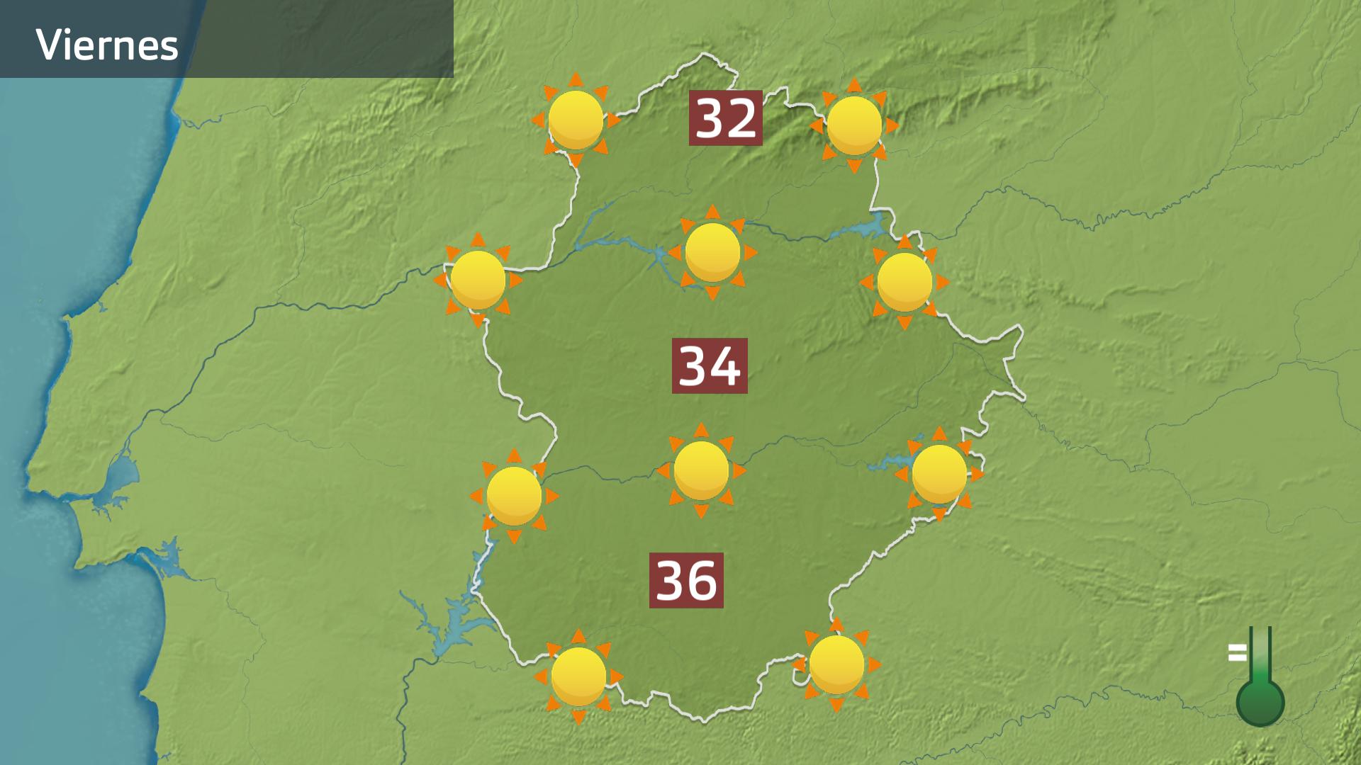 Mapa de previsión para hoy viernes 25 de julio