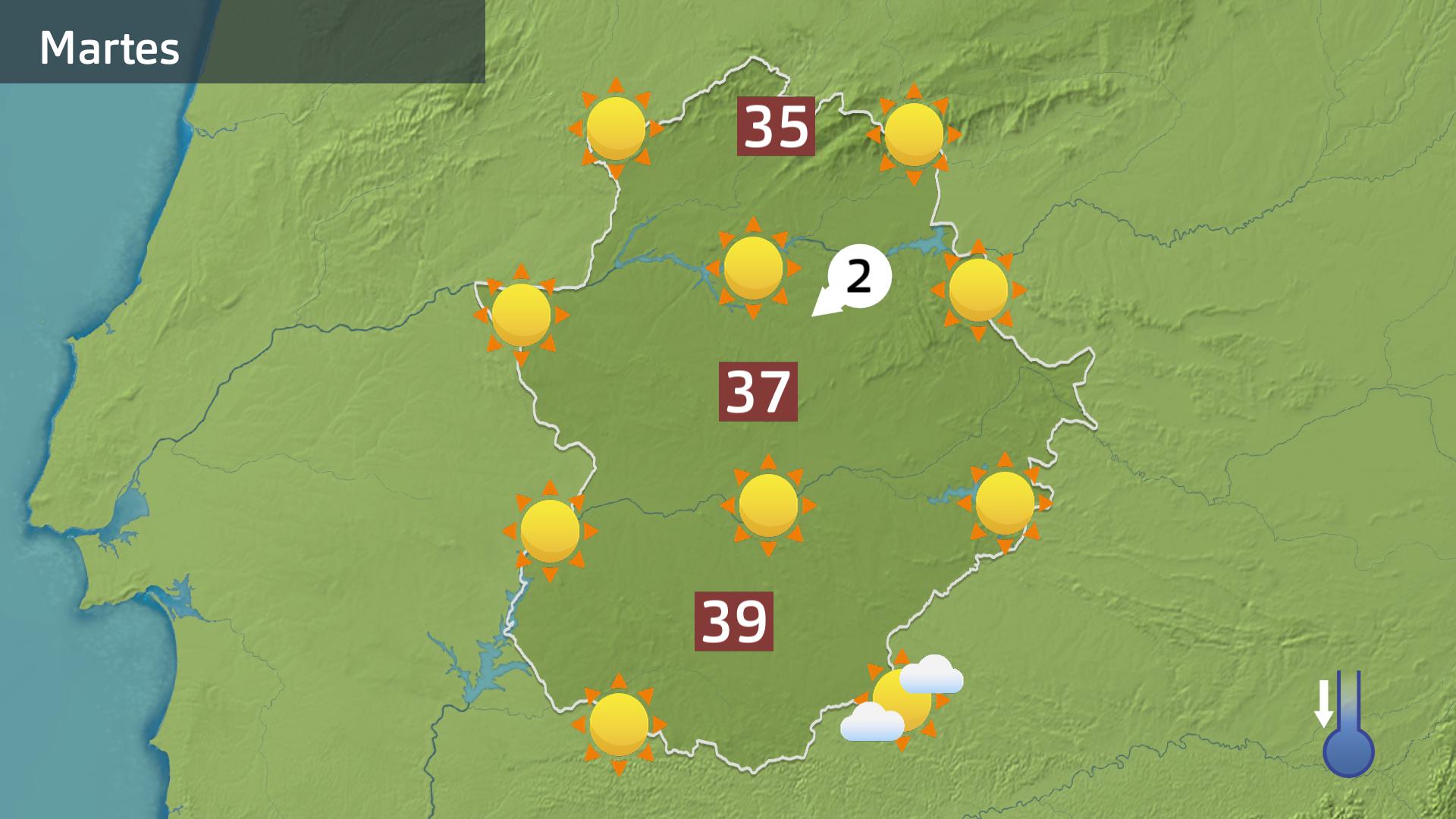 Mapa de previsión para hoy martes 29 de julio