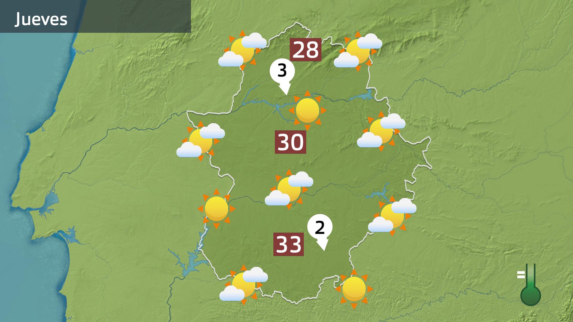 Mapa de previsión para hoy jueves 4 de septiembre