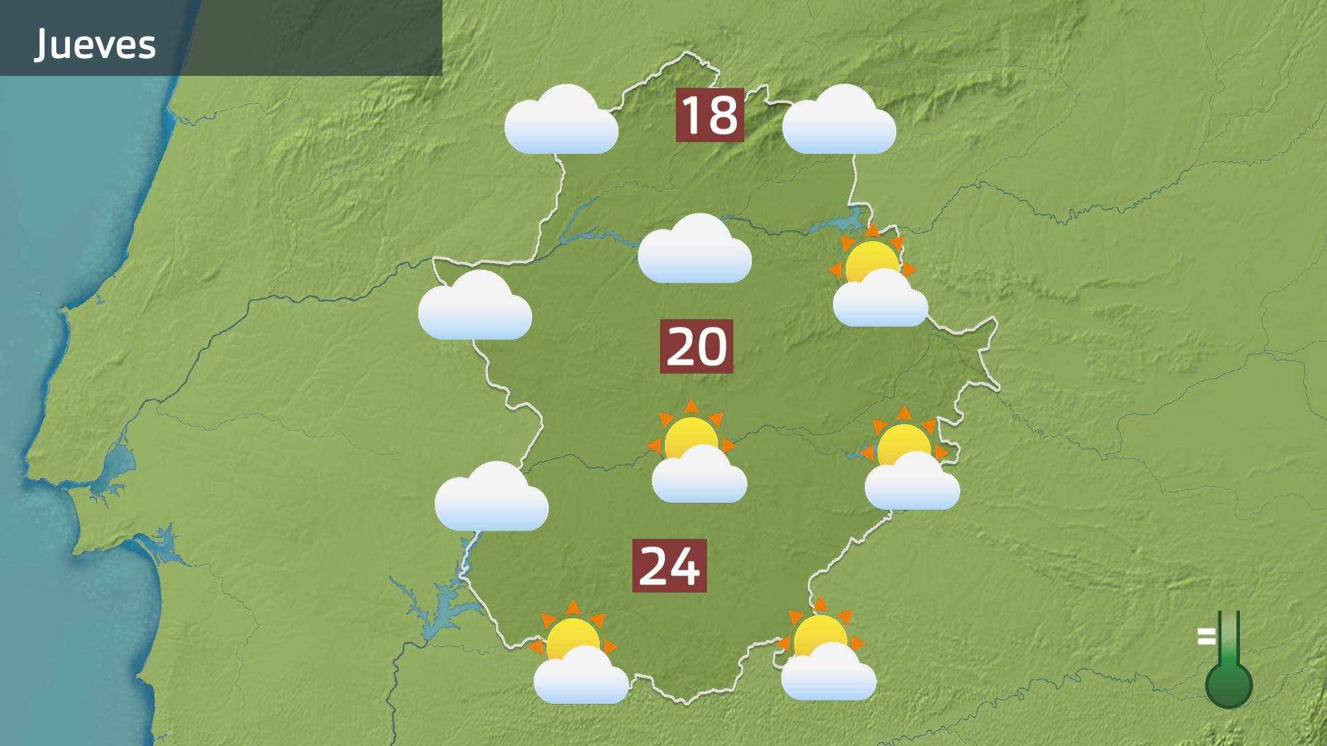 Mapa de previsión para la la tarde de hoy jueves 30 de octubre