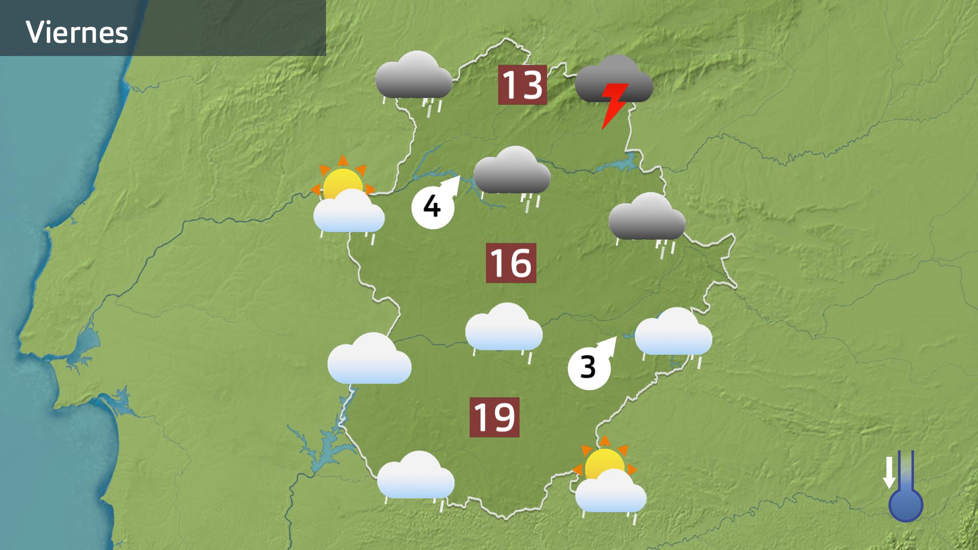 Mapa de prvisión para hoy viernes 14 dse noviembre