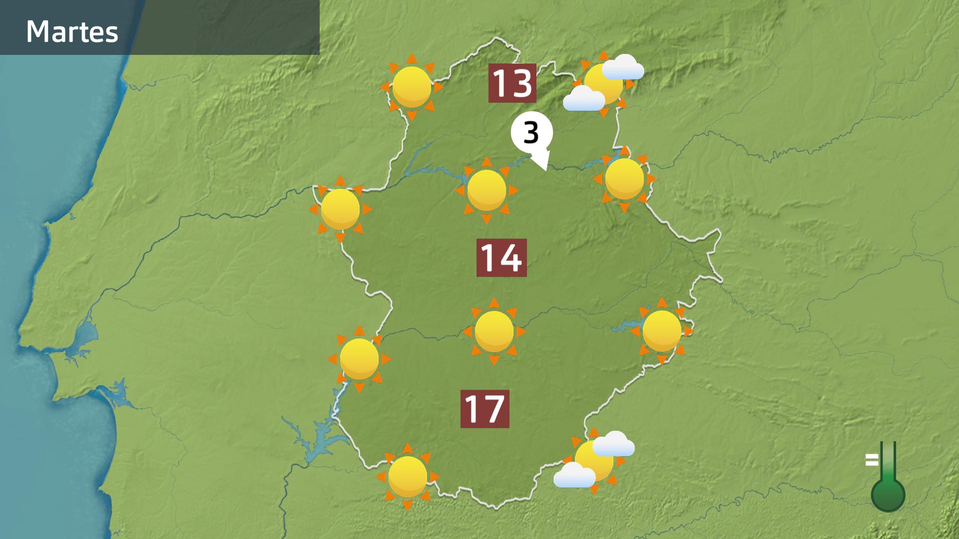 Mapa de previsión para hoy martes 25 de noviembre