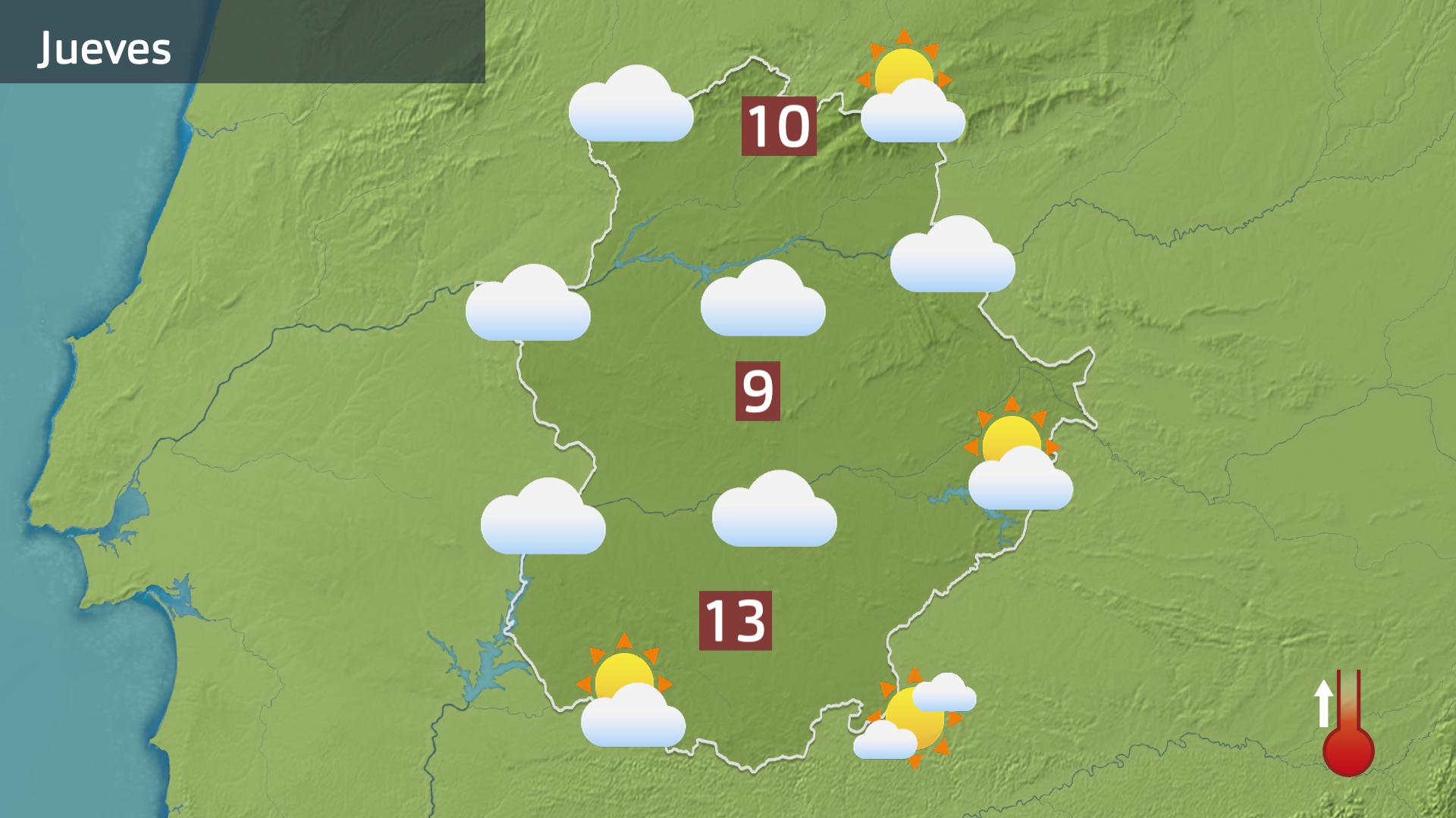 Mapa de previsión para hoy jueves 8 de enero