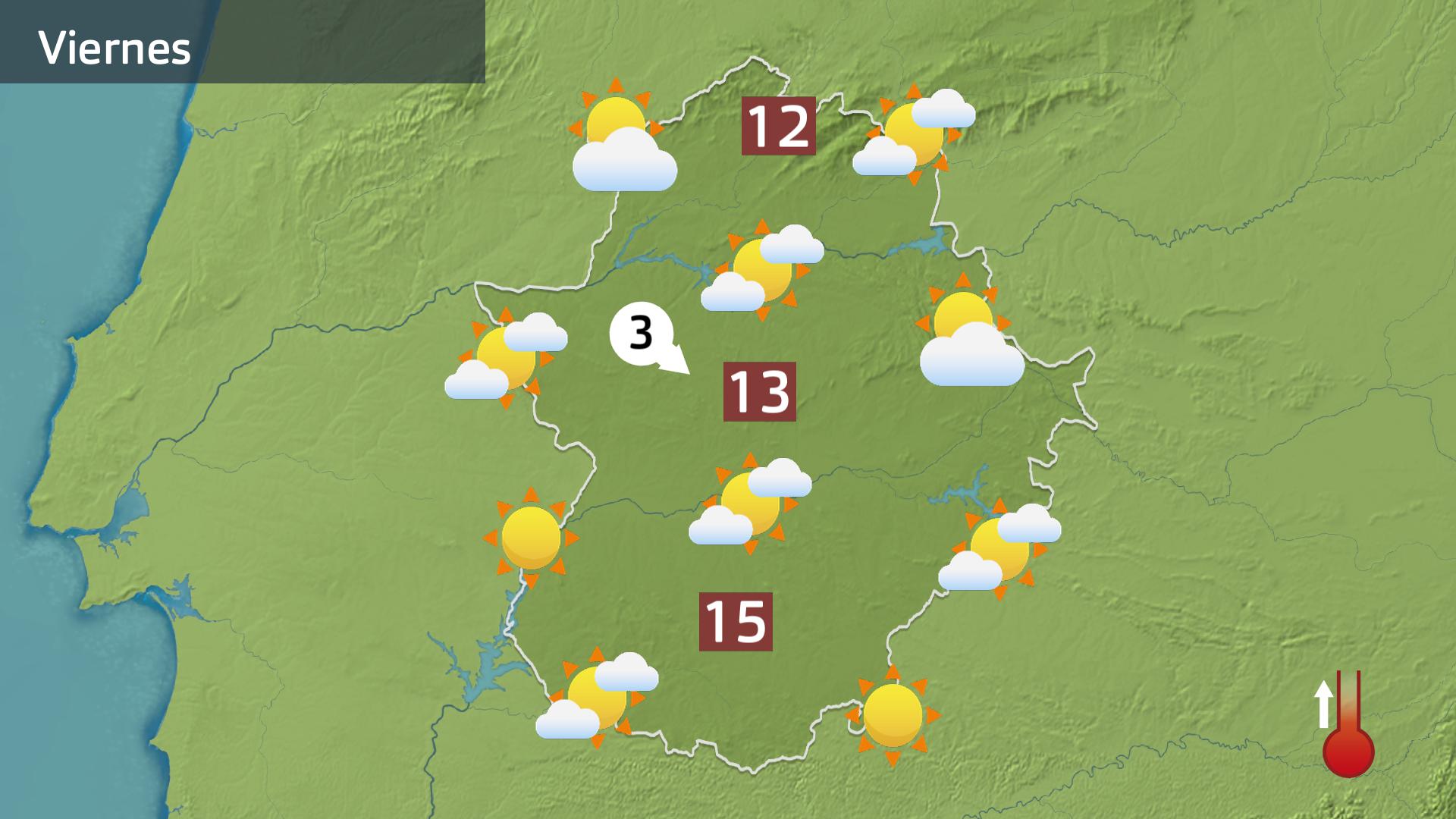 Mapa de previsión para hoy viernes 9 de enero