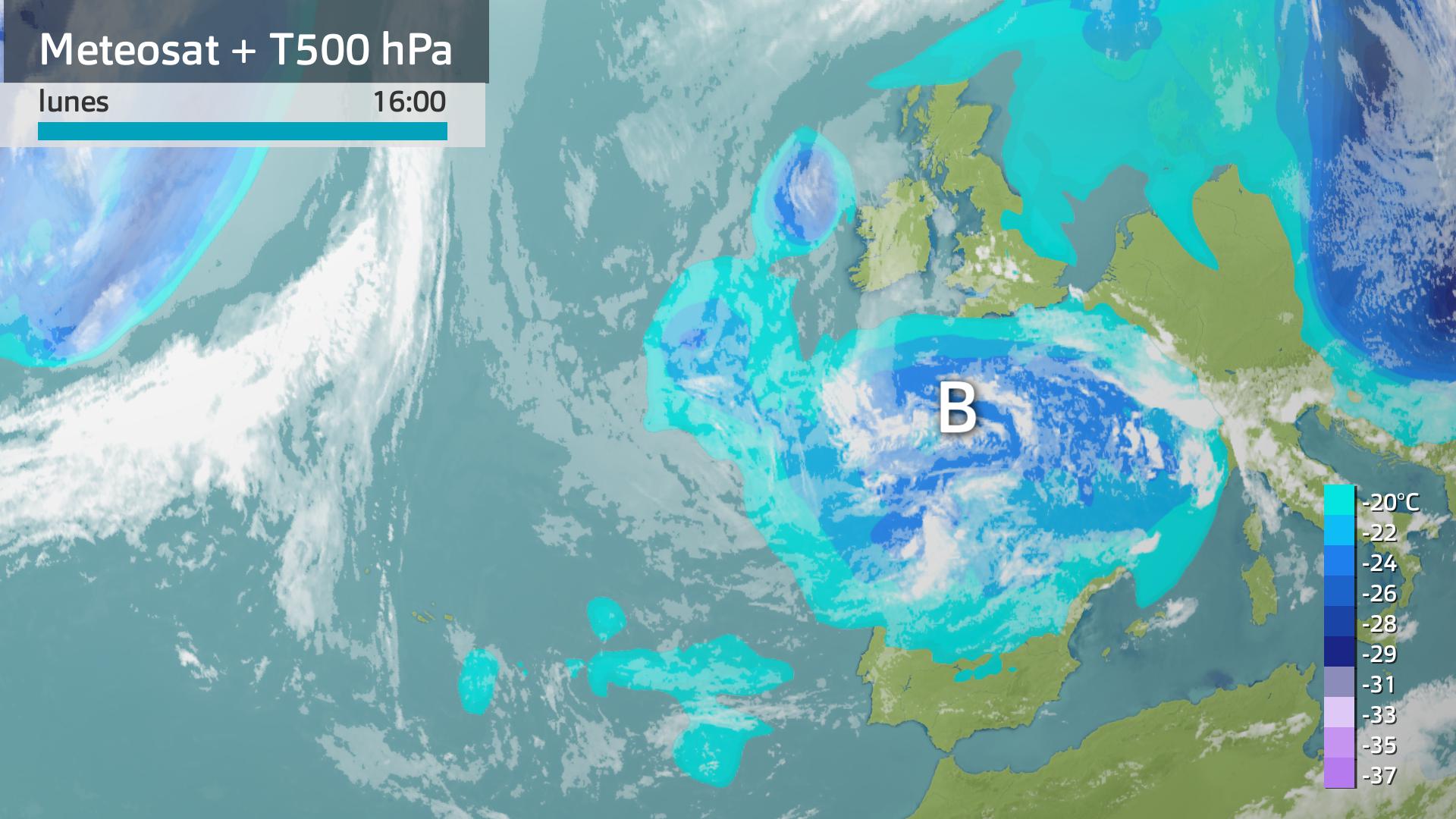 Imagen del Meteosat a las 16:00 horas