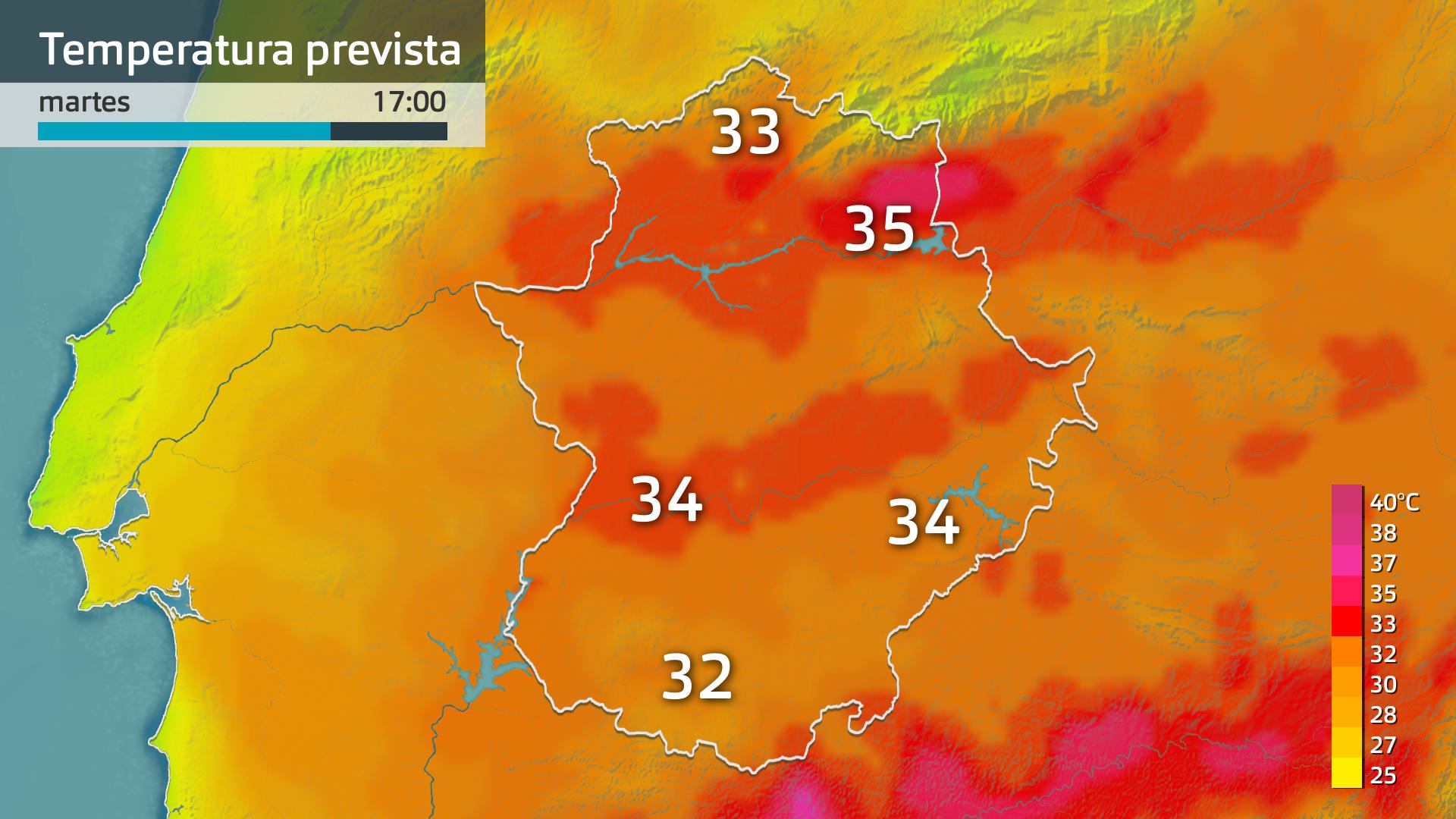 Temperatura máxima prevista