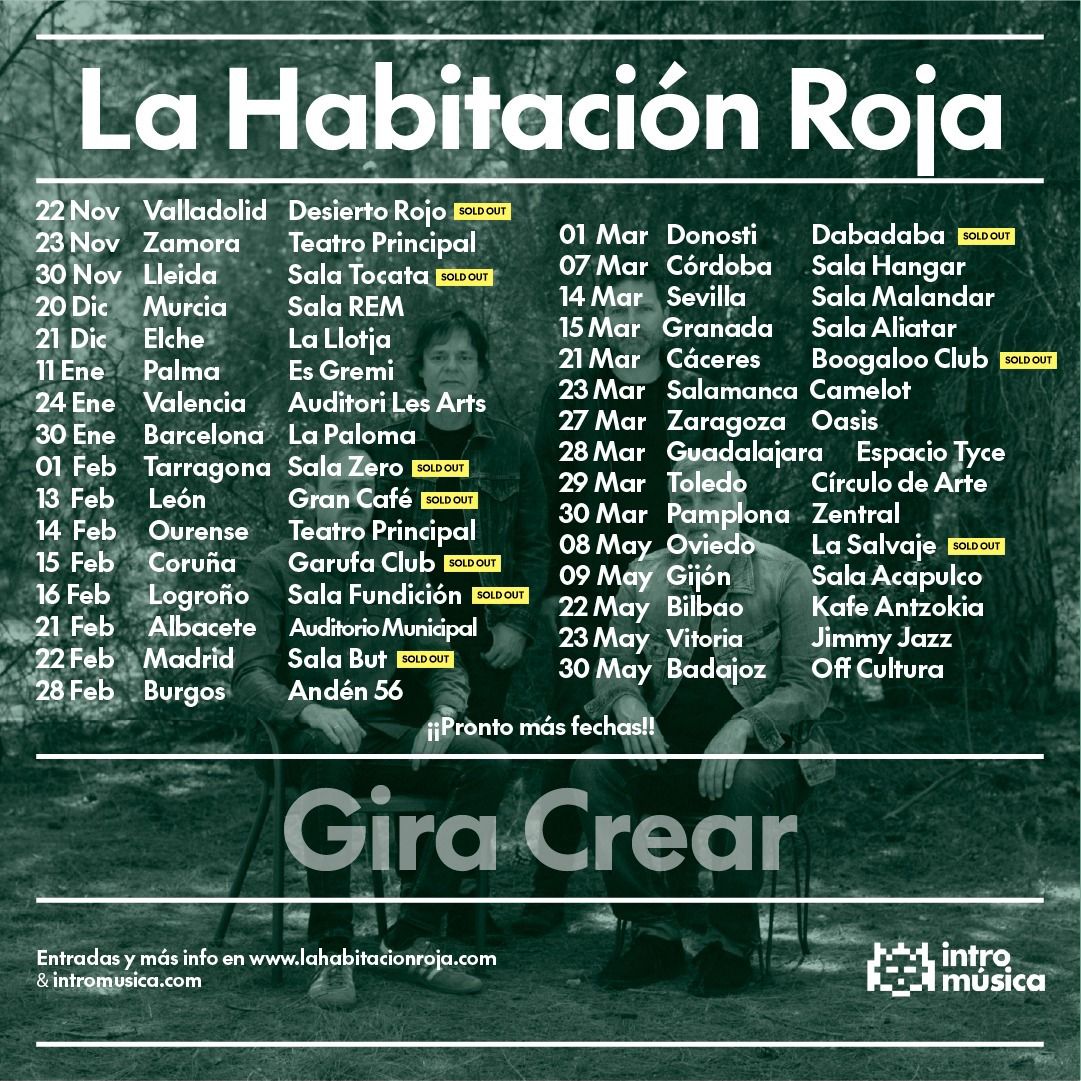 La Habitación Roja pone el broche final a su gira "Crear" este viernes en Badajoz 
