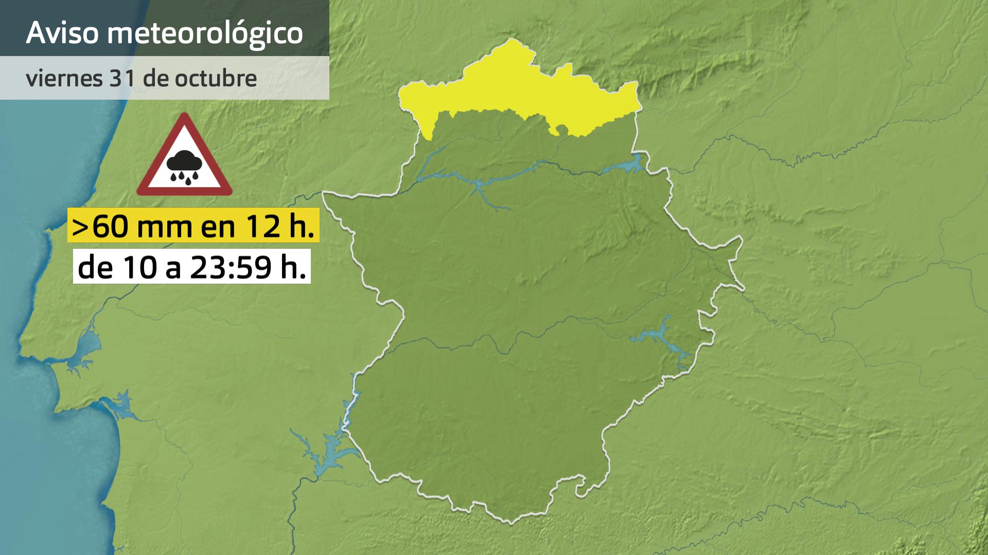 Aviso meteorológico (Aemet) para hoy viernes 31 de octubre