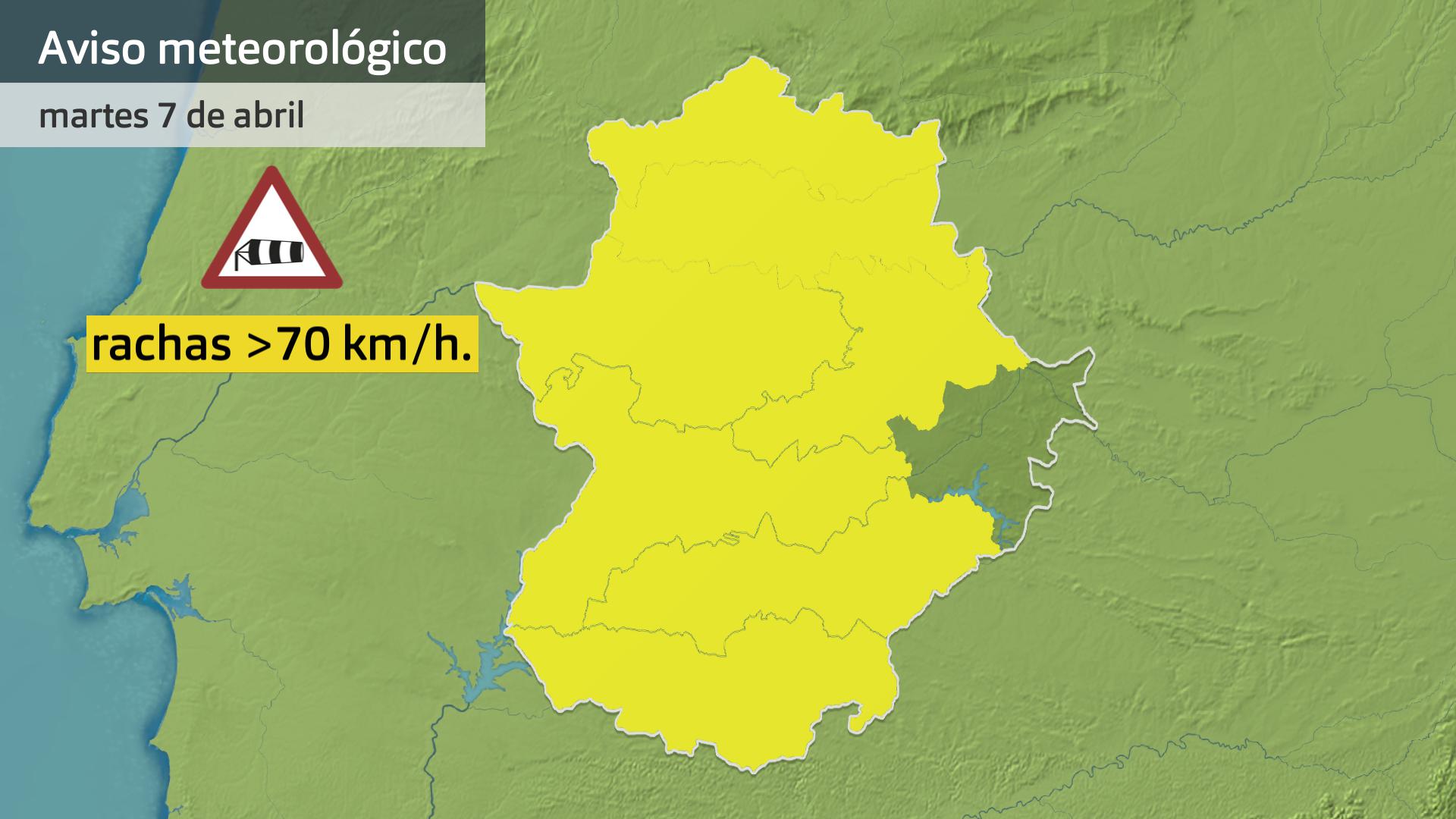 Avisos meteorológicos para el 7 de abril