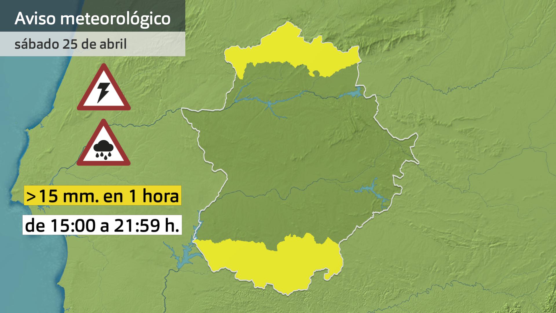 Avisos meteorológicos para el 25 de abril