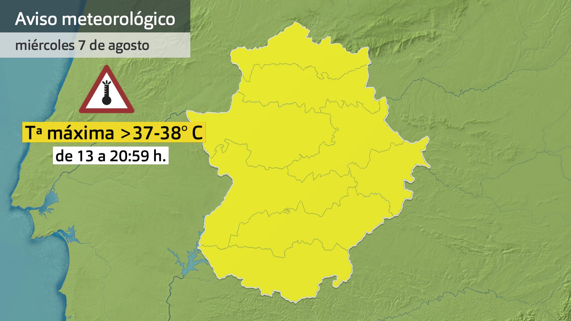 Avisos meteorológicos para el 7 de agosto