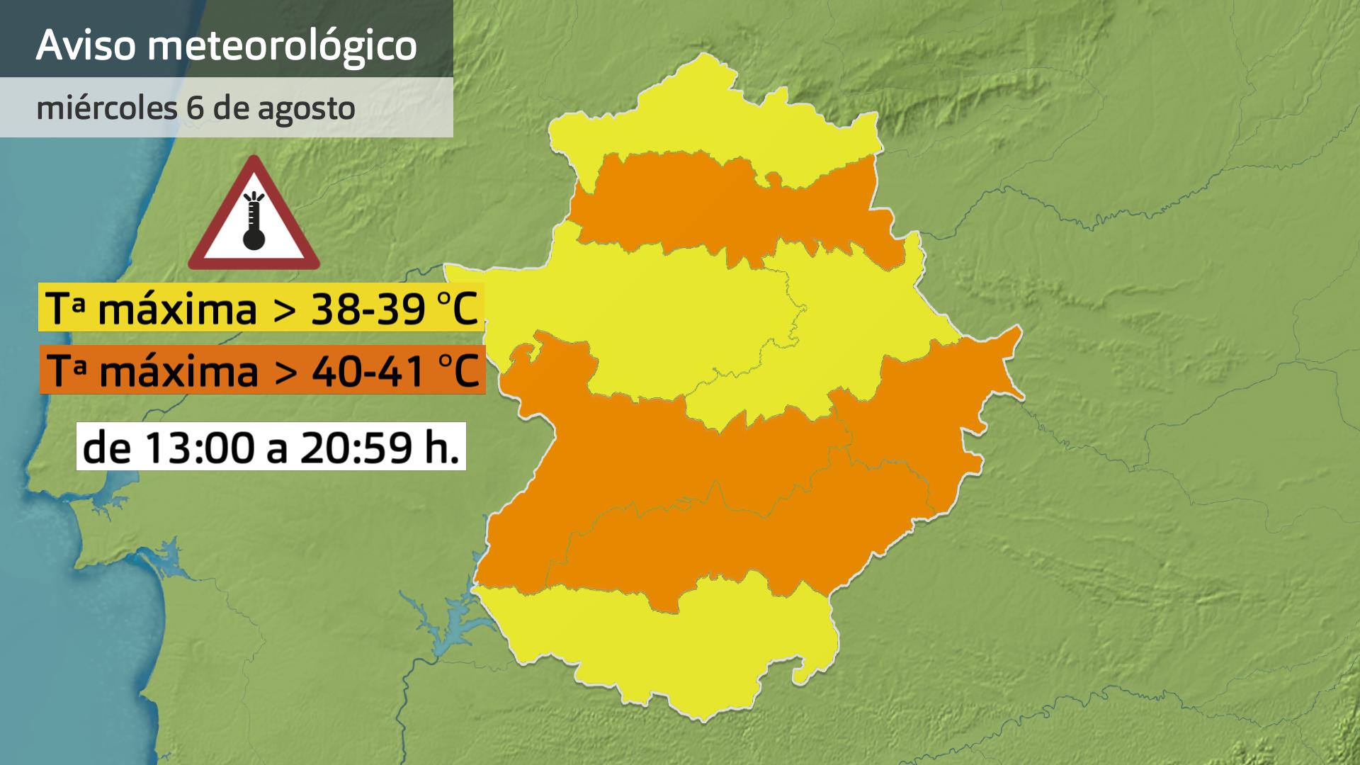 Mapa de avisos del 6 de agosto