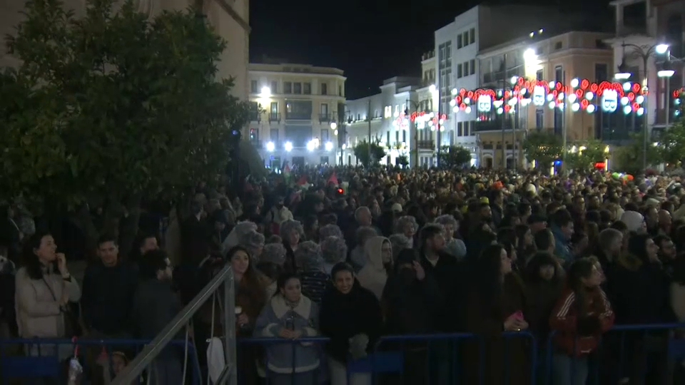 La Plaza de España, durante el pregón de Sanguijuelas del Guadiana
