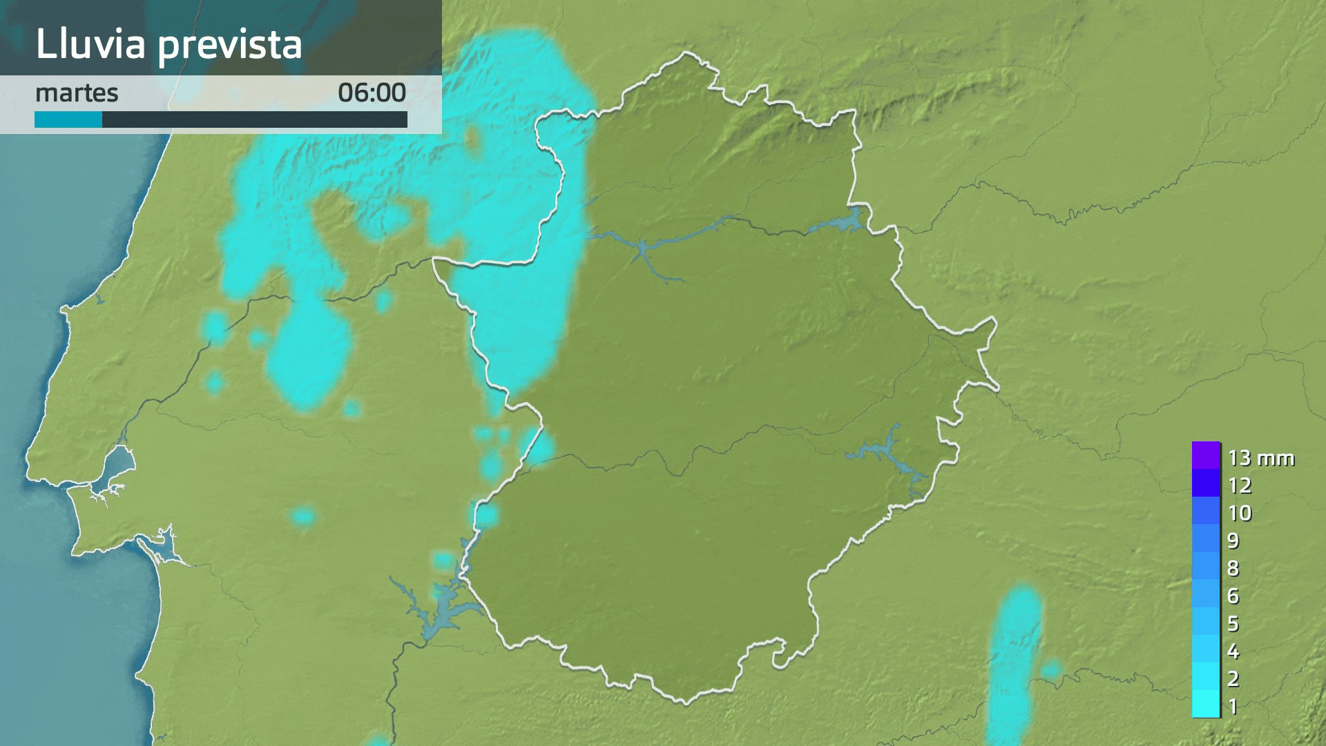 Lluvia prevista para hoy martes 7 de abril