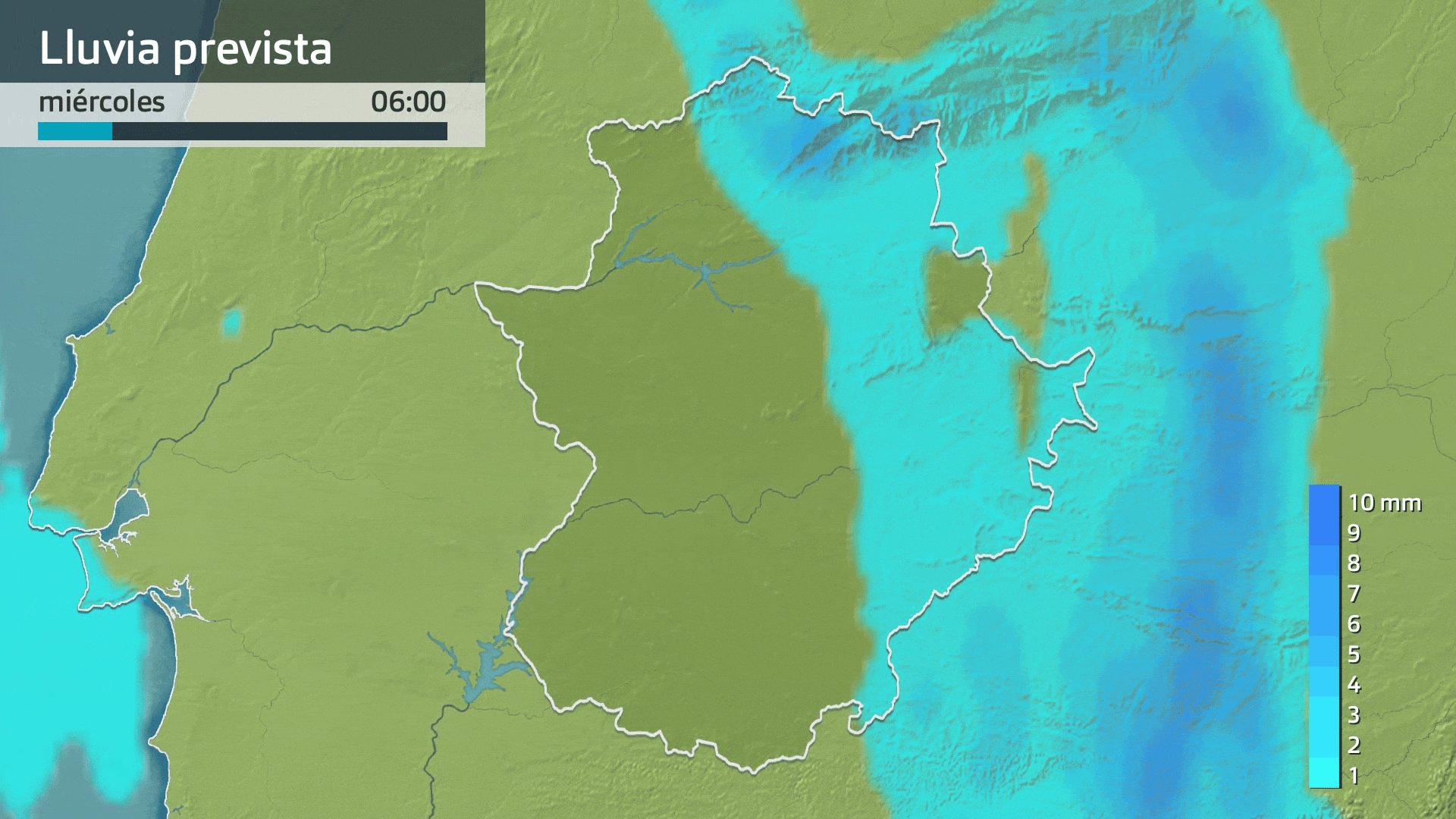 Lluvia prevista para hoy miércoles 8 de abril