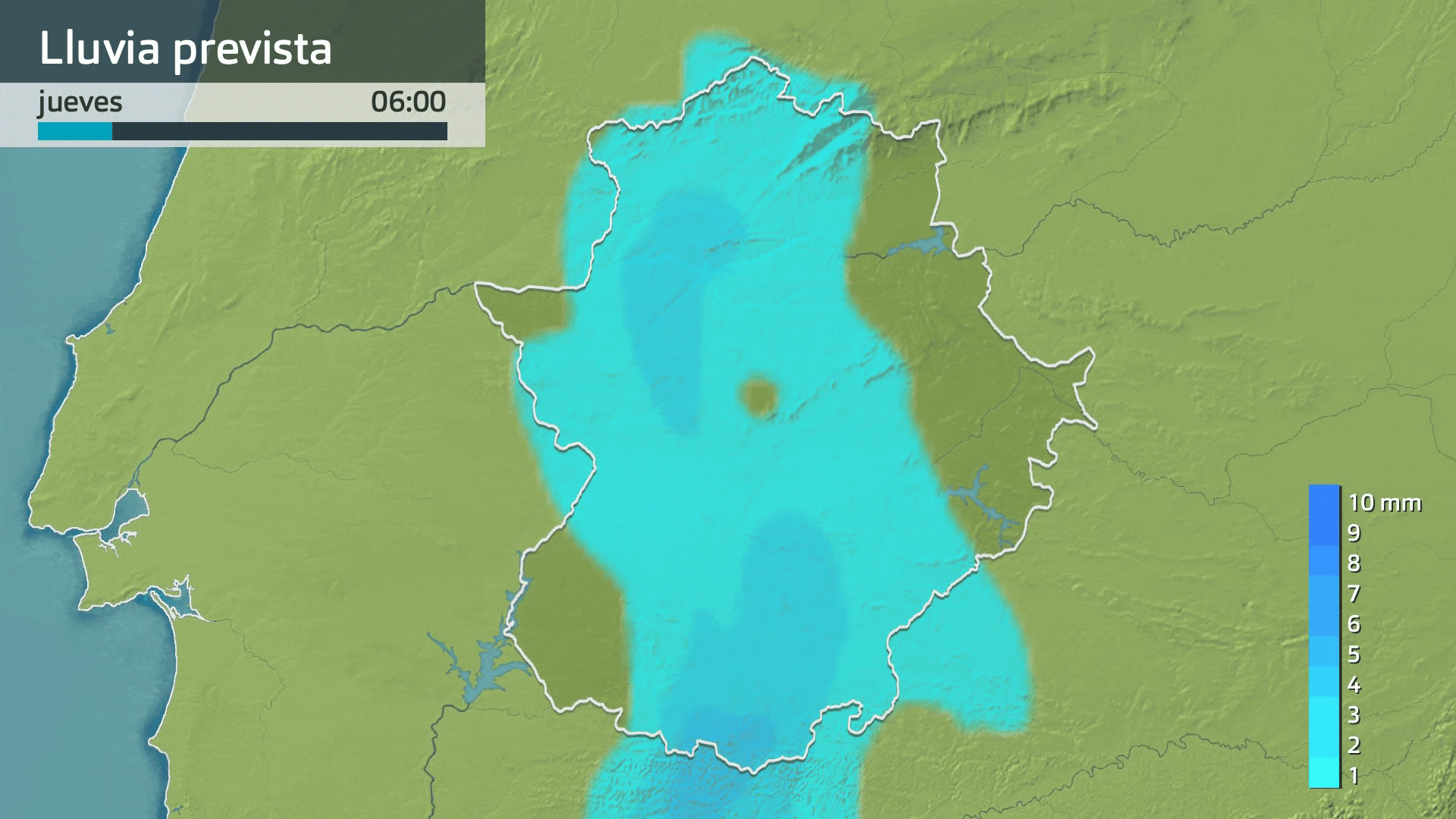 Lluvia prevista para hoy jueves 9 de abril