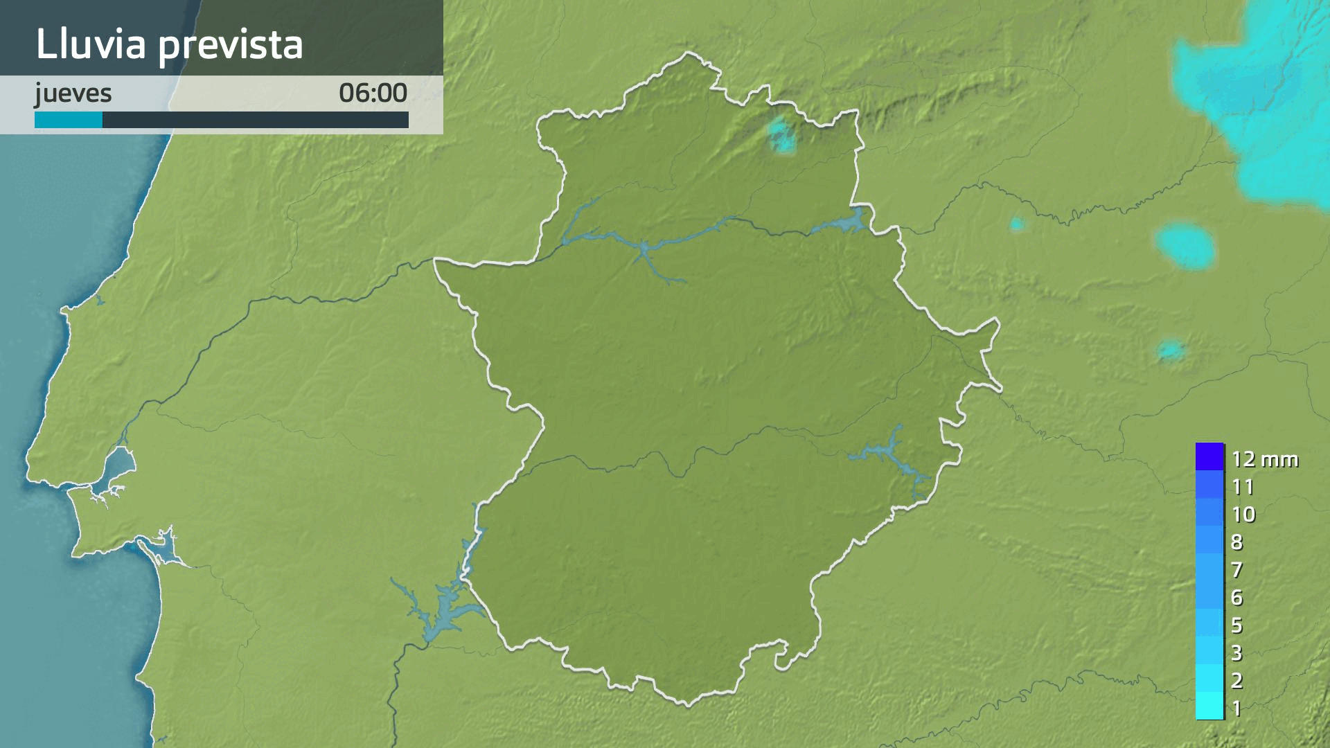 Lluvia prevista para hoy jueves 8 de mayo