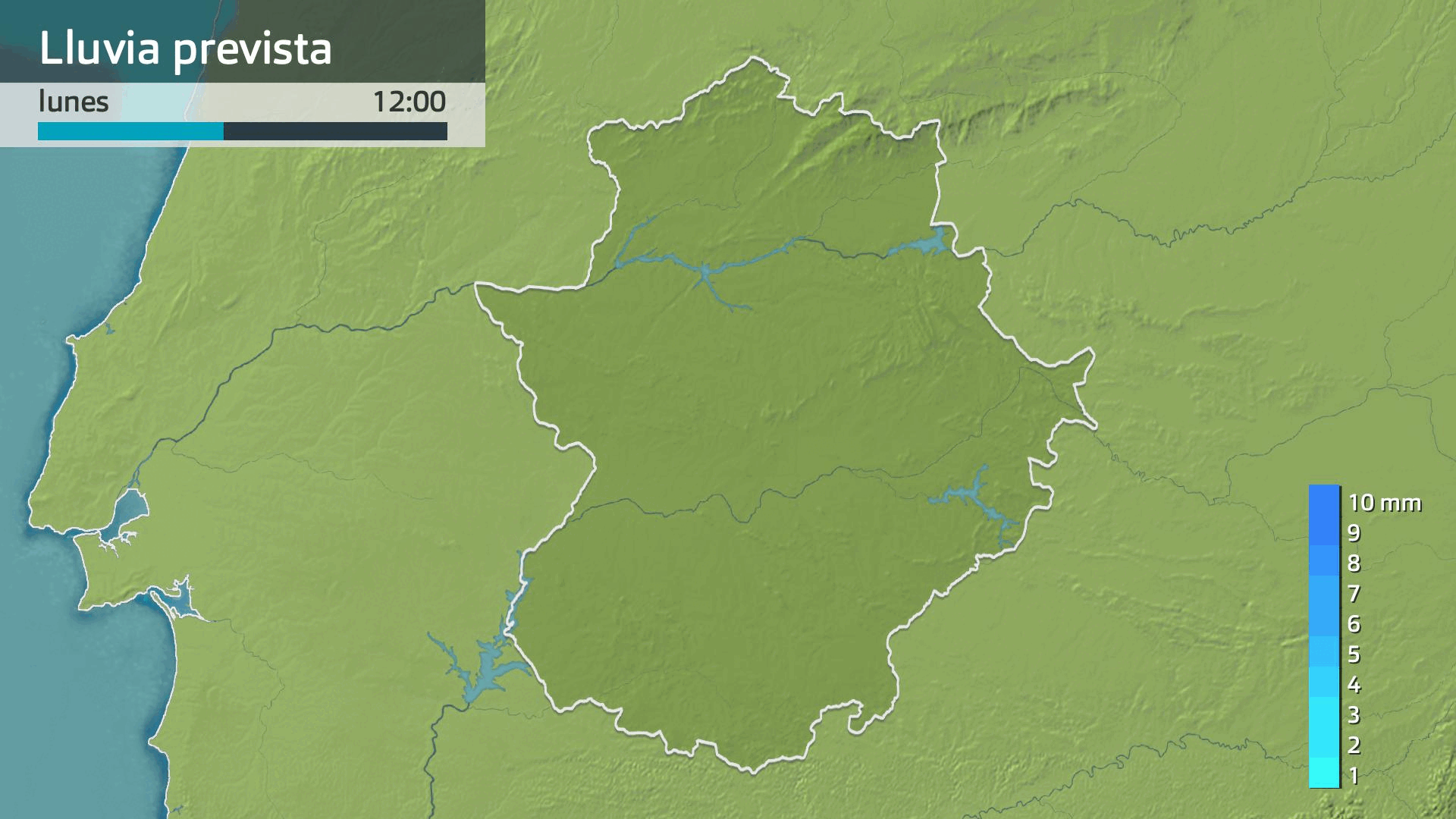 Lluvia prevista para hoy lunes 12 de mayo