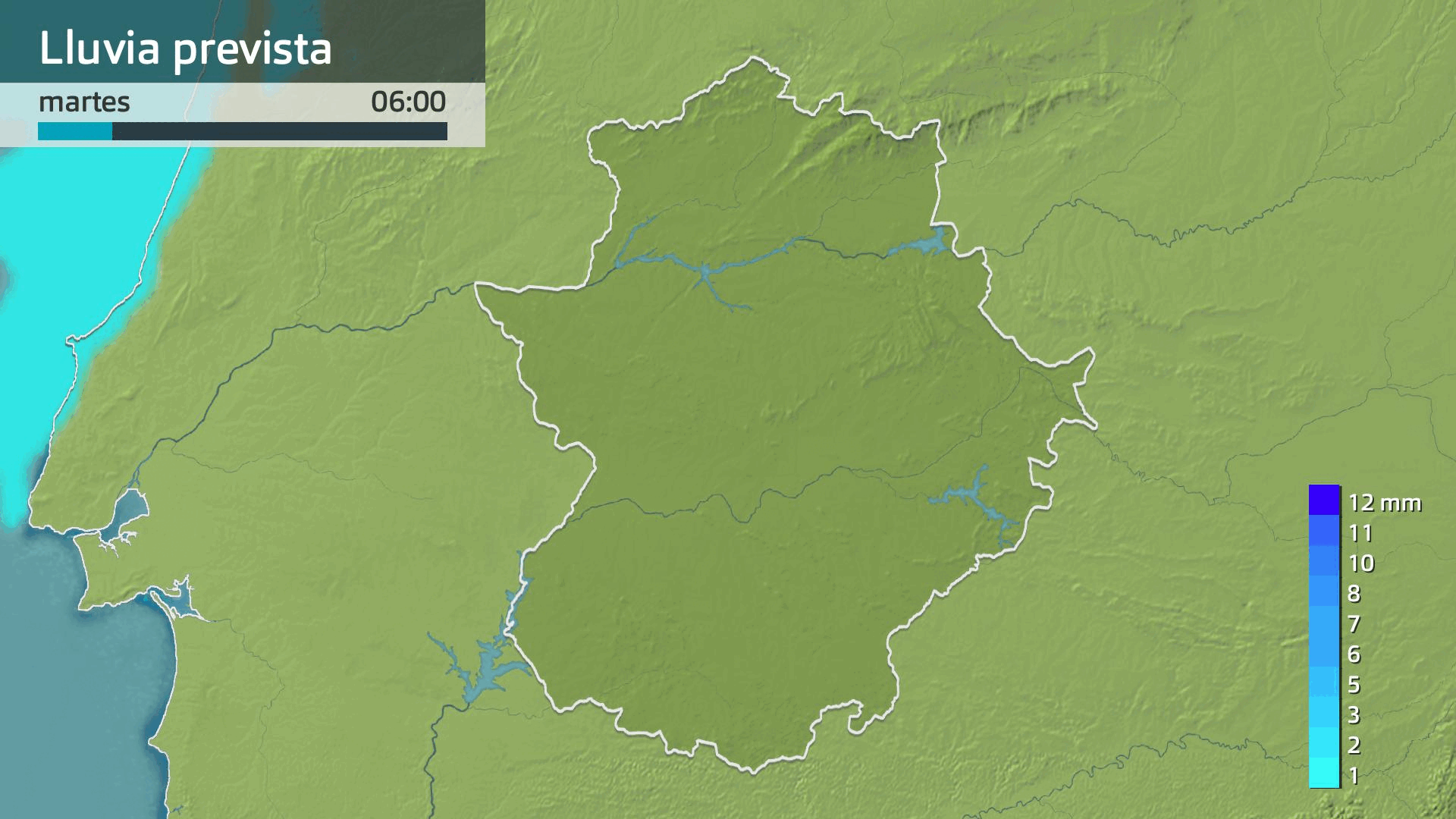 Lluvia prevista para hoy martes 13 de mayo