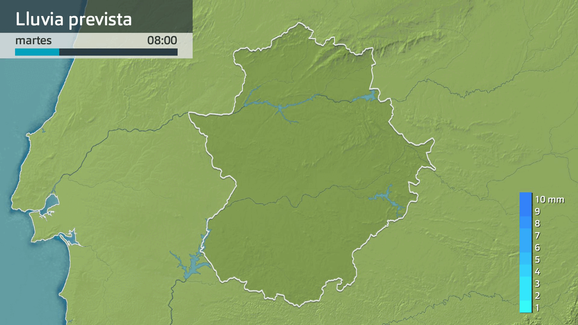 Lluvia prevista para hoy martes 10 de junio