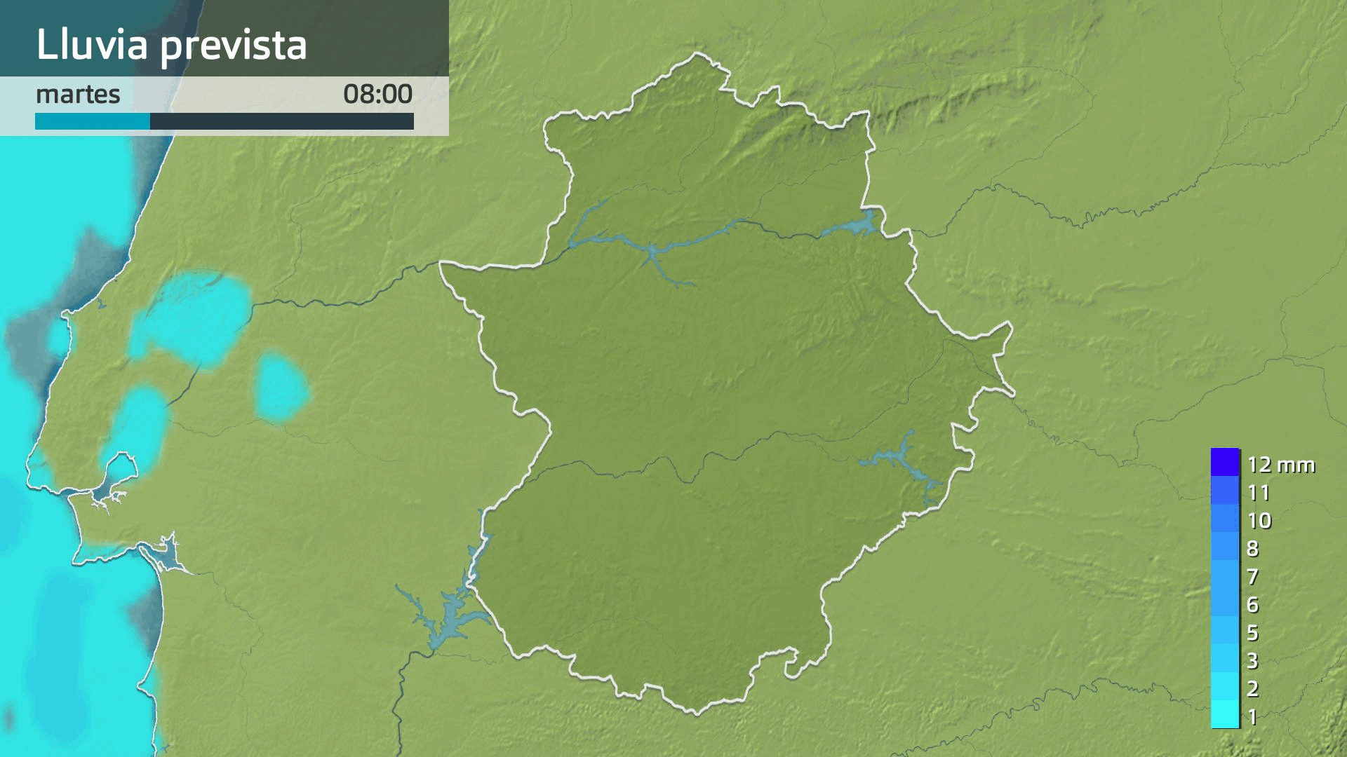 Lluvia prevista para hoy martes 28 de octubre