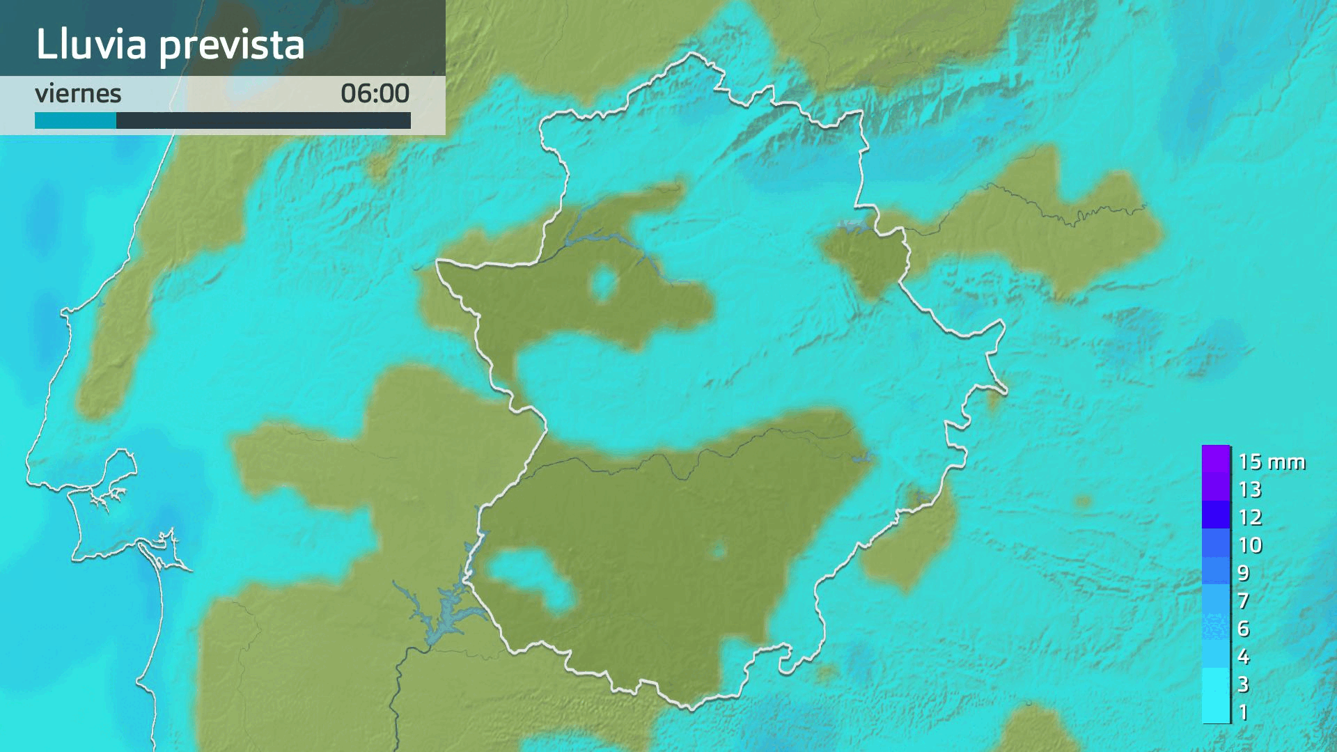 Lluvia prevista para hoy viernes 14 de noviembre