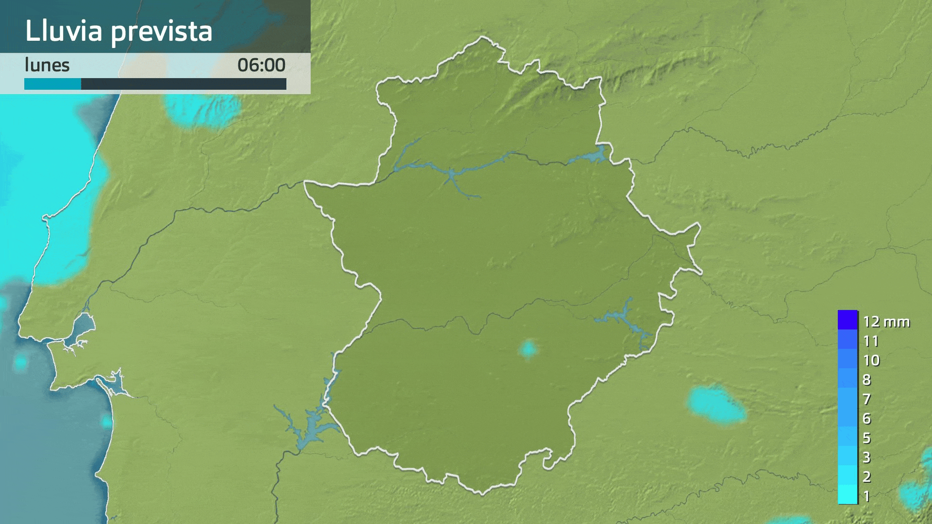 Lluvia prevista para hoy lunes 26 de enero