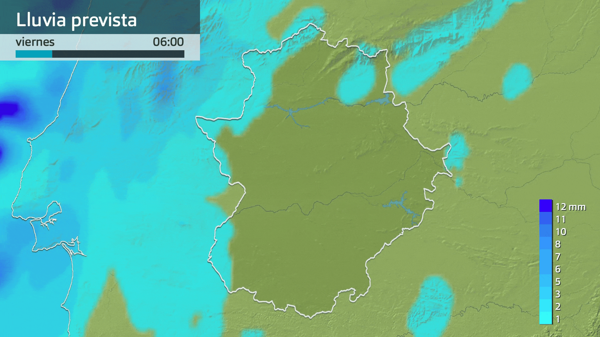 Lluvia prevista para hoy viernes 12 de diciembre