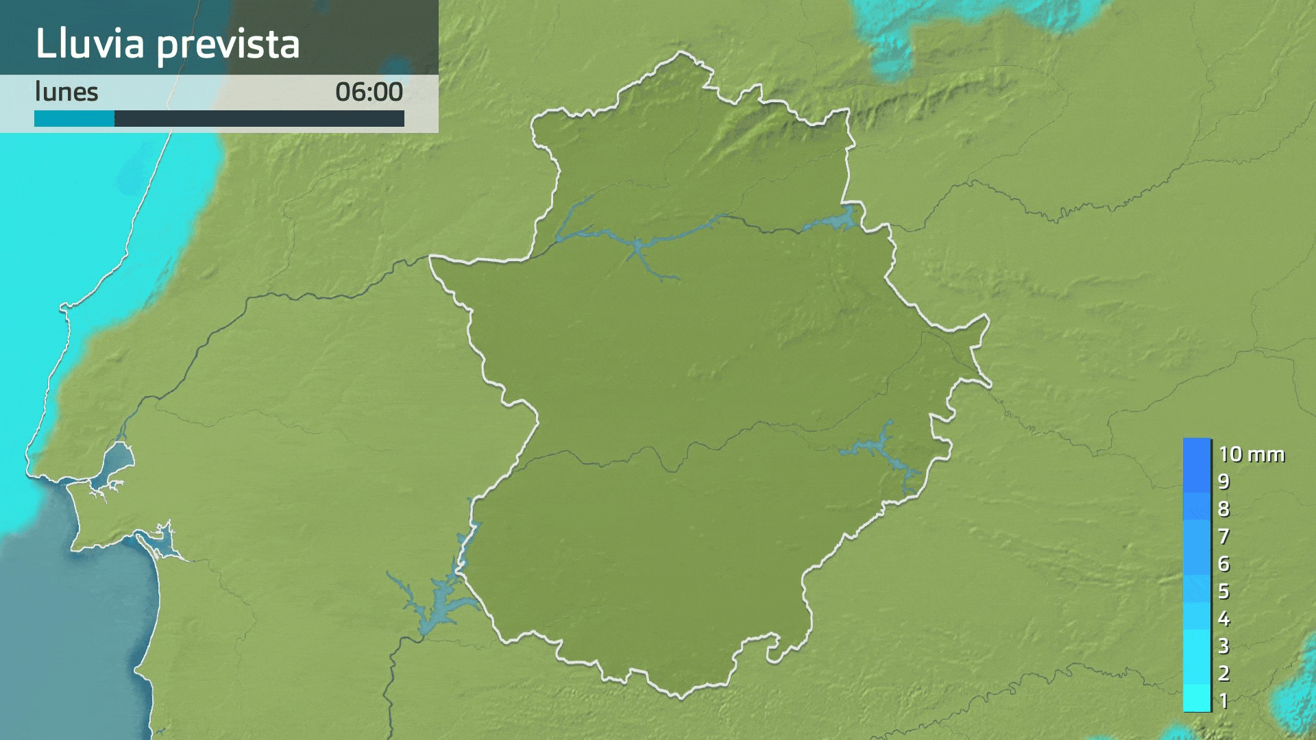 Lluvia prevista para hoy lunes 22 de diciembre