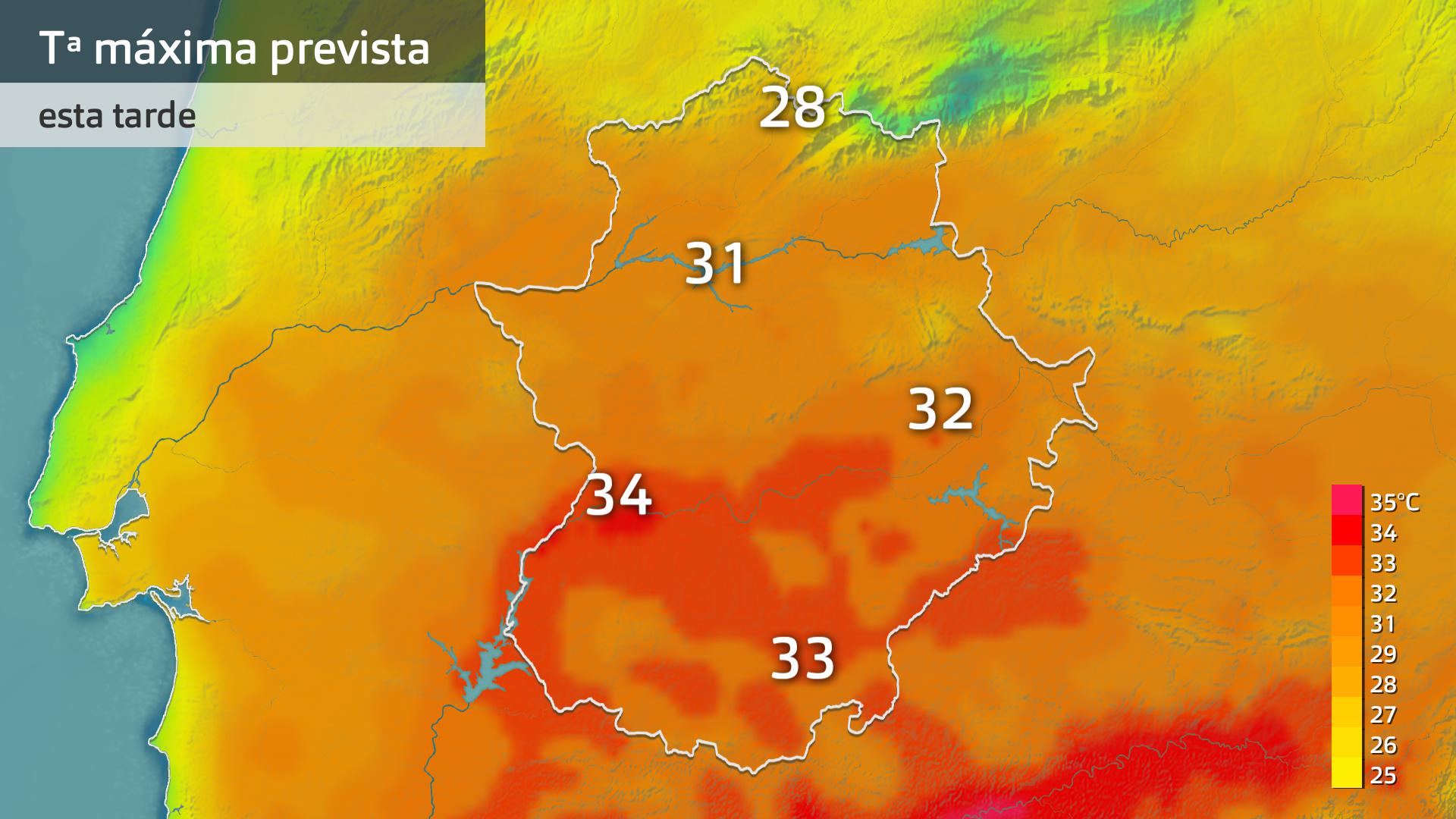 Temperatura máxima prevista para hoy jueves 5 de septiembre