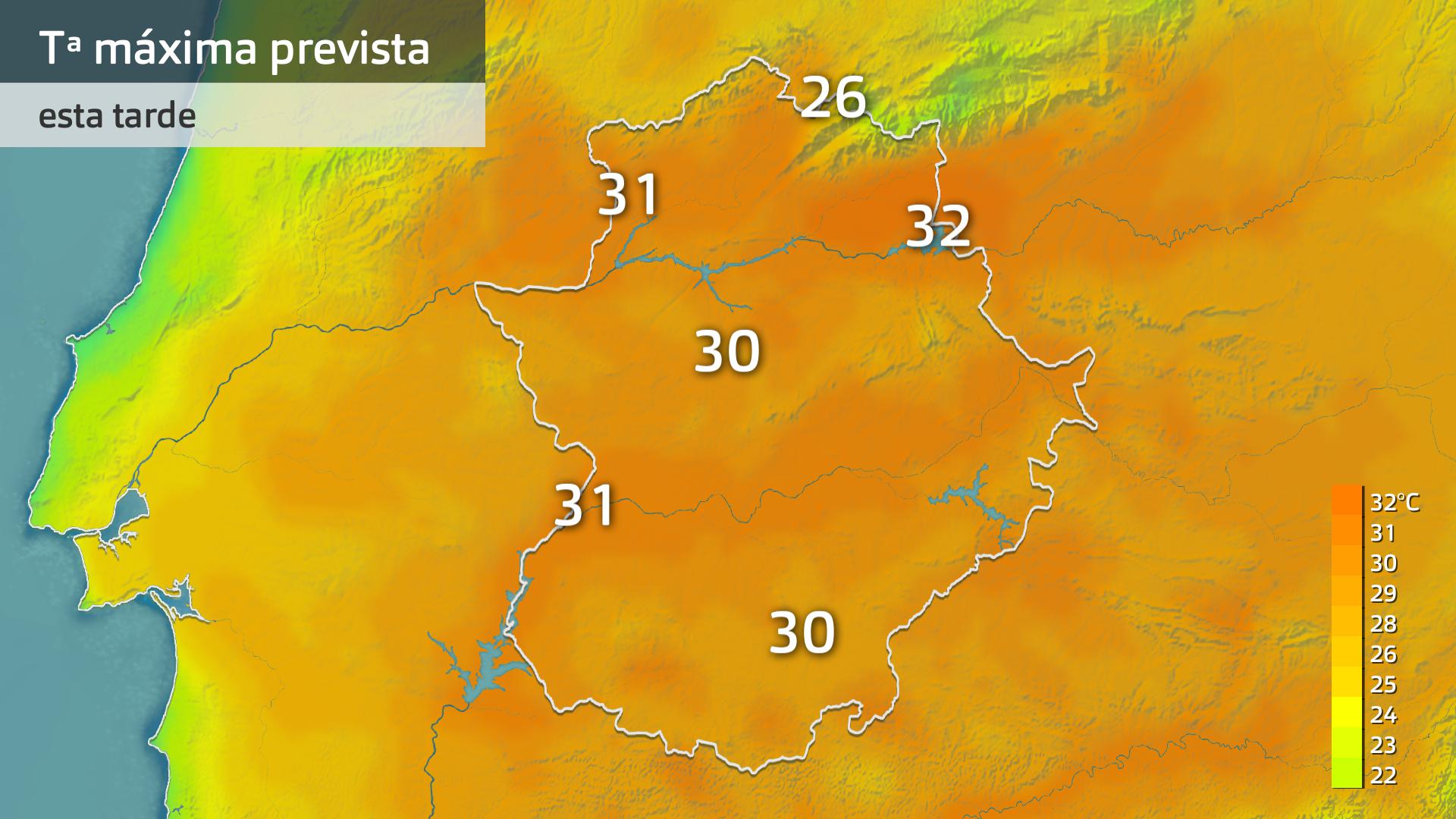 Temperatura máxima prevista para hoy lunes 9 de septiembre