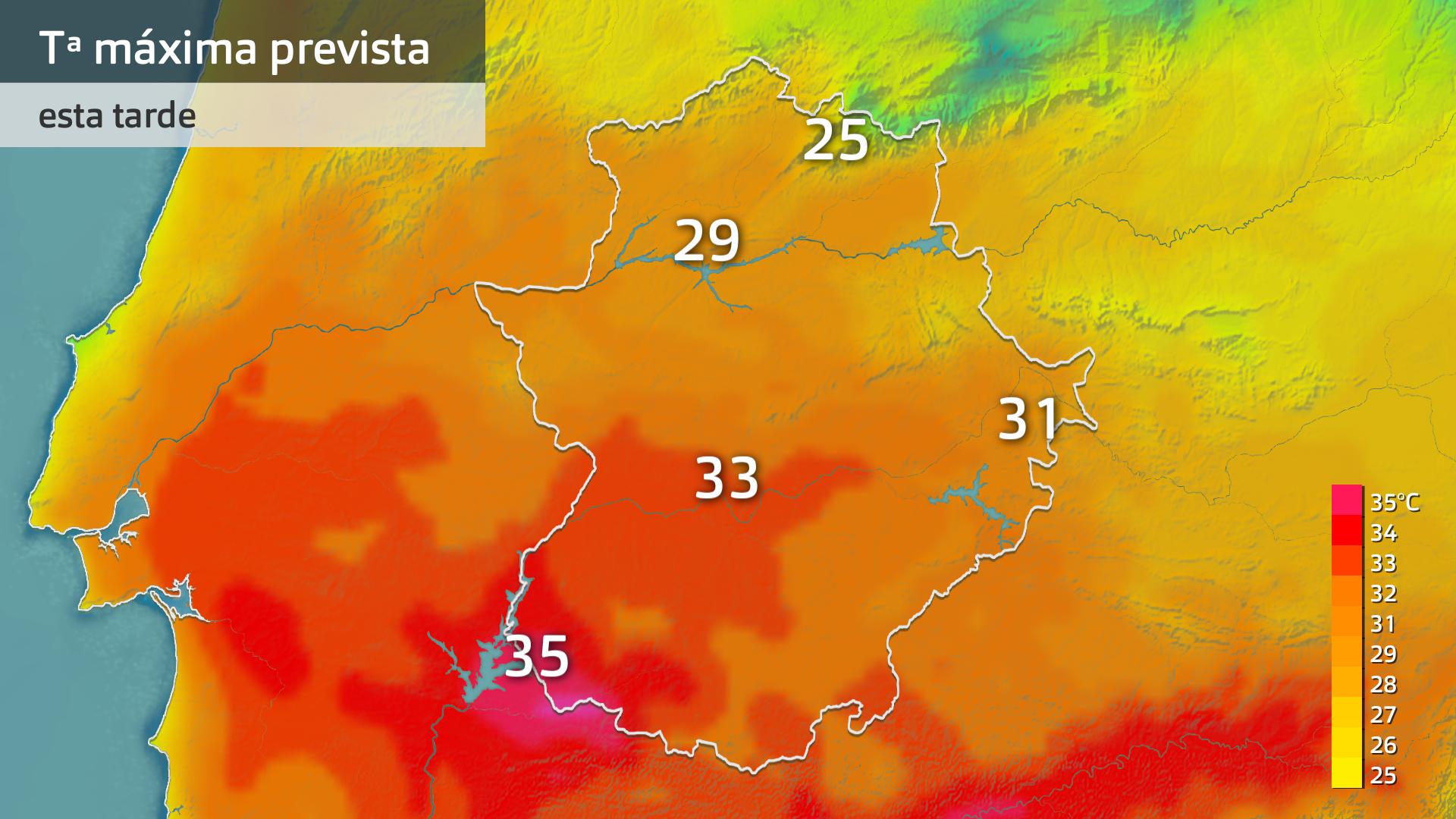 Temperatura máxima prevista para hoy viernes 13 de septiembre