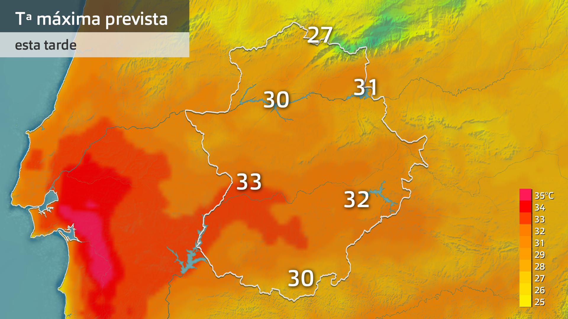 Temperatura máxima prevista para hoy martes 17 de septiembre