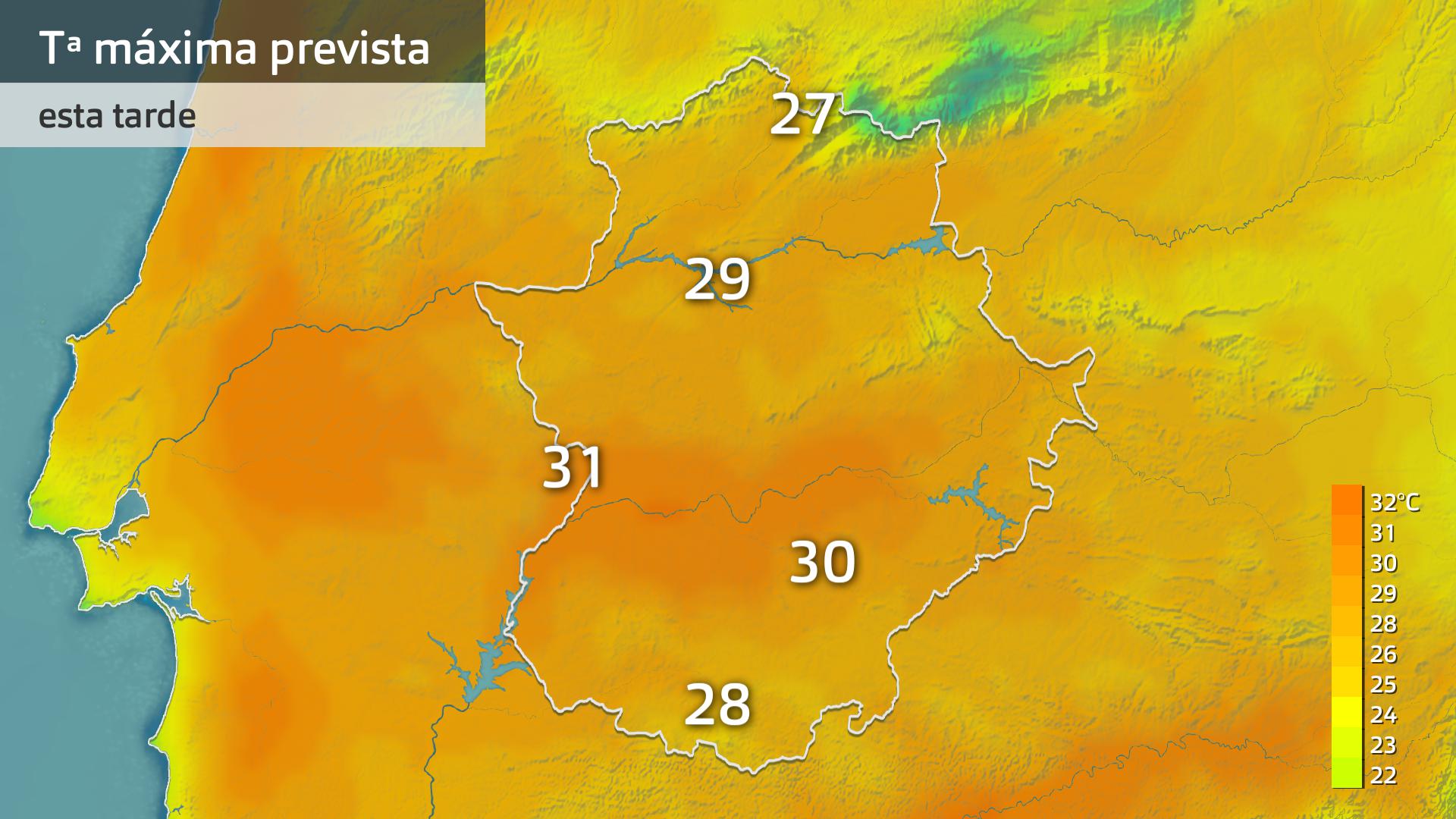 Temperatura máxima prevista para hoy miércoles 18 de septiembre