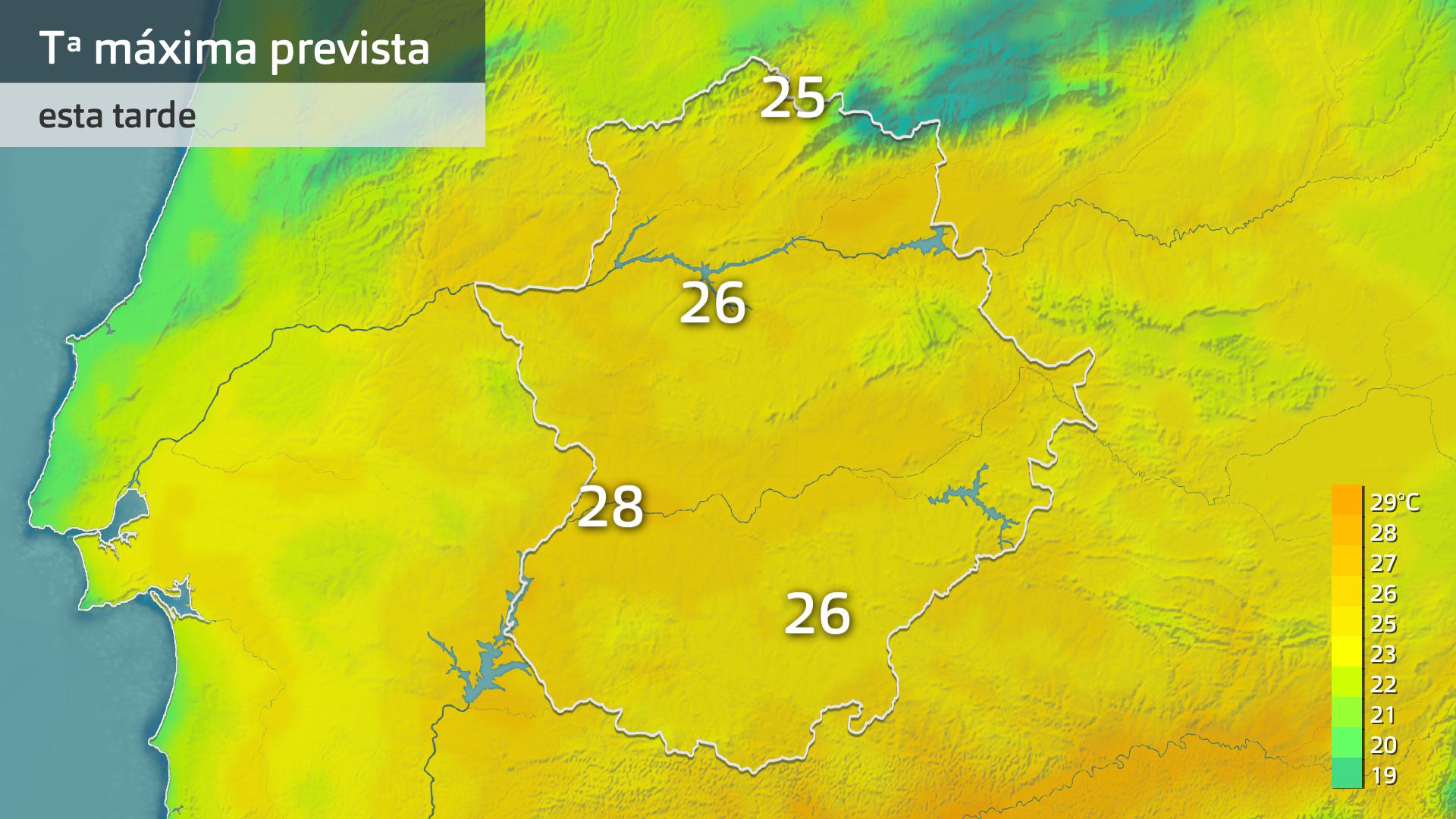 Temperatura máxima prevista para hoy lunes 23 de septiembre