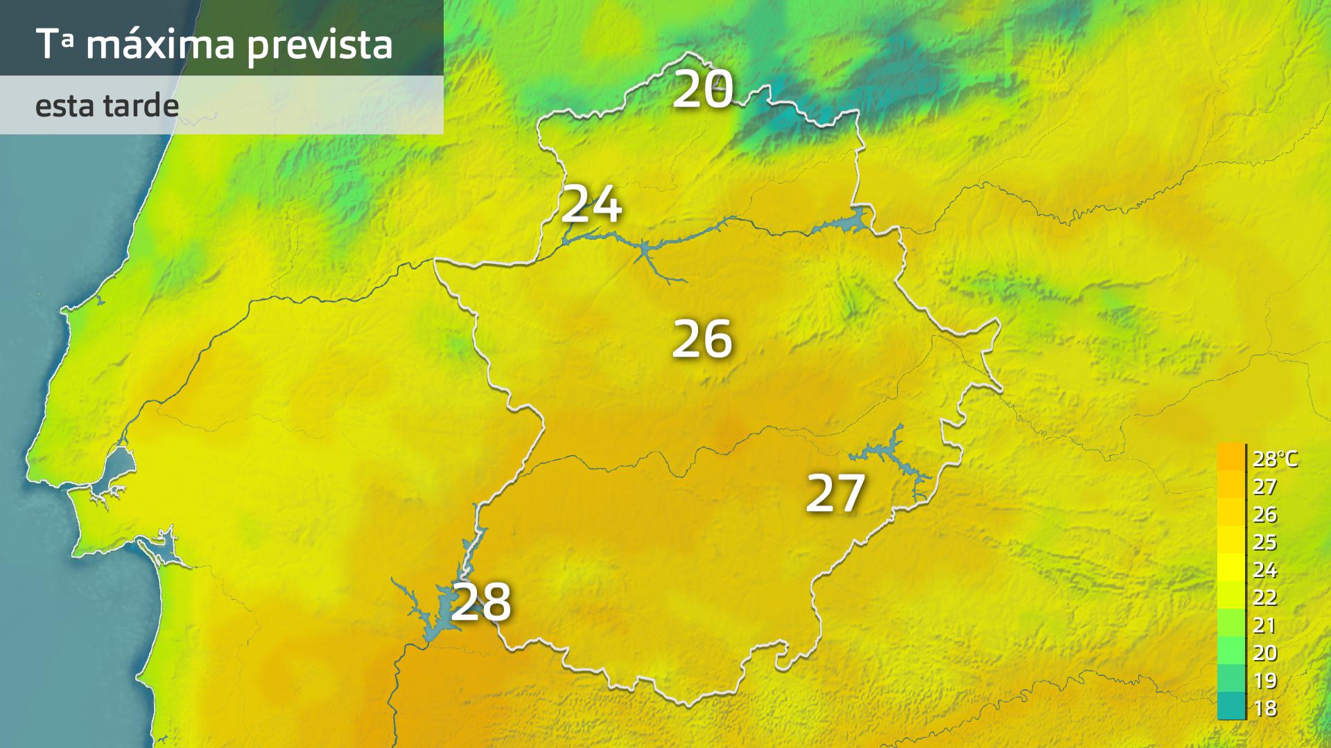 Temperatura máxima prevista para hoy miércoles 25 de septiembre