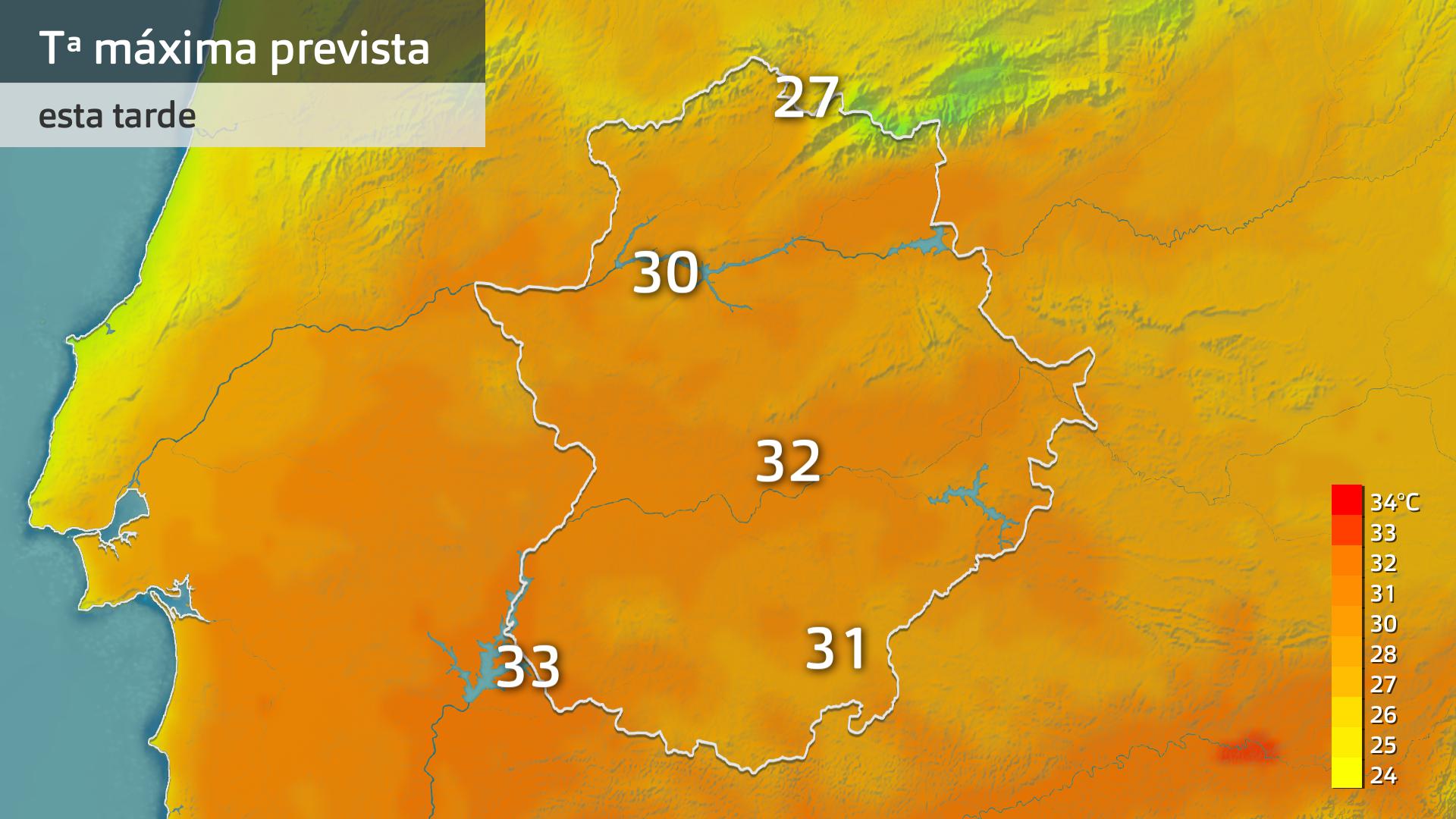 Temperatura máxima prevista para hoy lunes 30 de septiembre