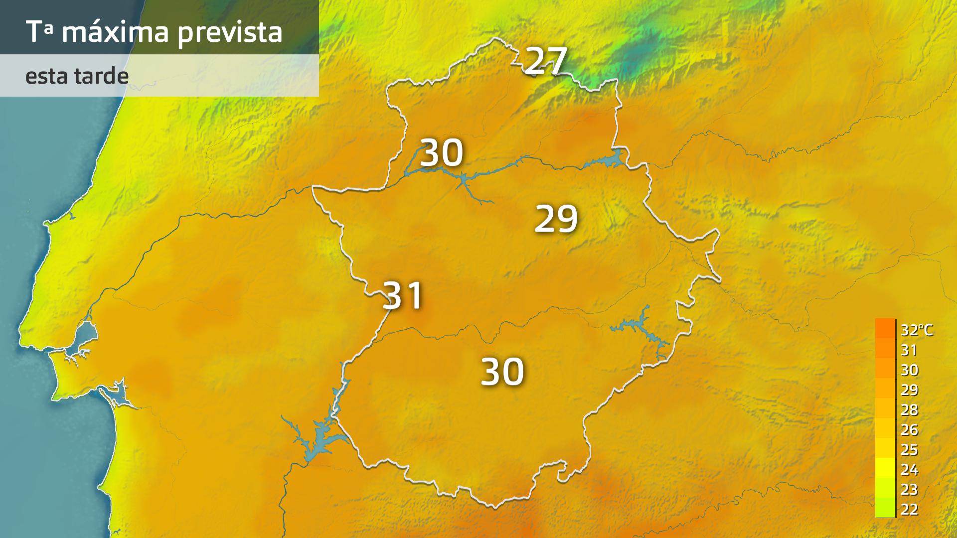 Temperatura máxima prevista para hoy martes 1 de octubre