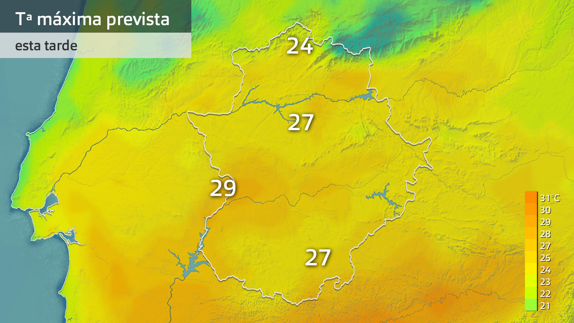 Temperatura máxima prevista para hoy viernes 4 de octubre