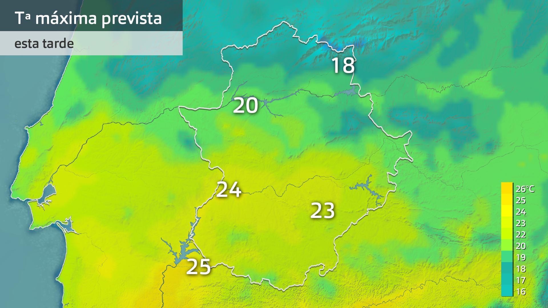 Temperatura máxima prevista para hoy martes 8 de octubre