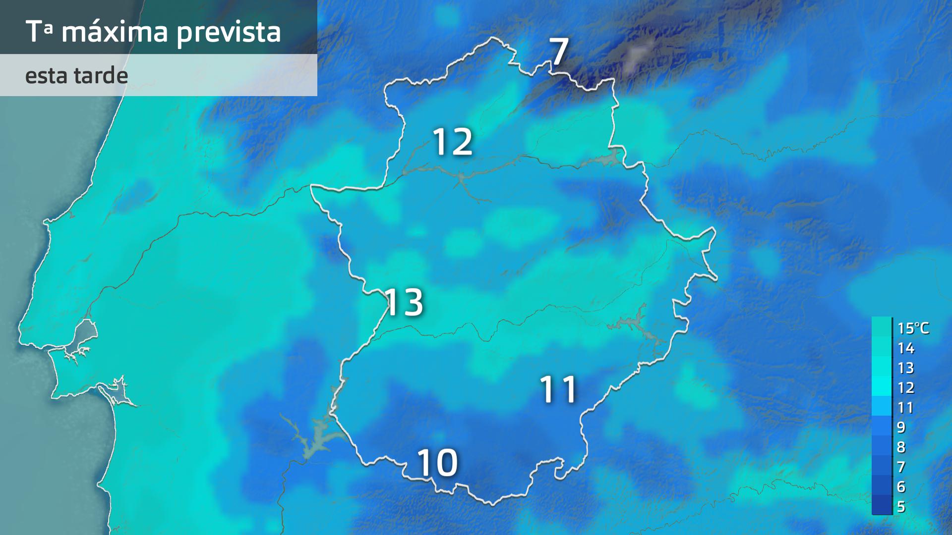 Temperatura máxima prevista para hoy jueves 12 de diciembre