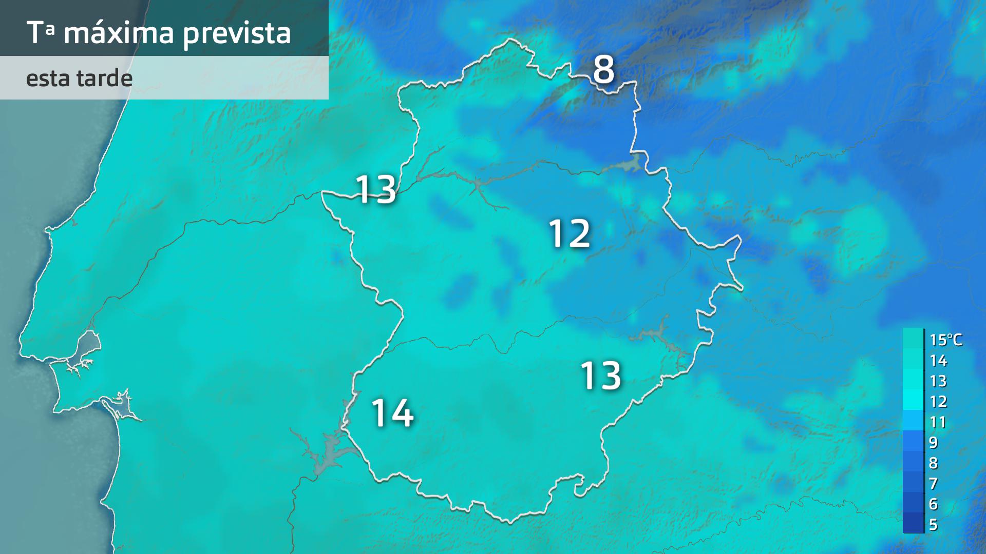 Temperatura máxima prevista para hoy miércoles 15 de enero