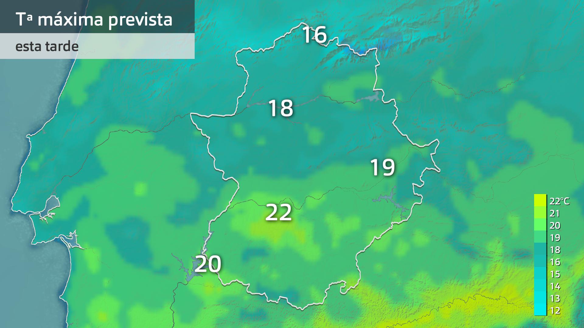 Temperatura máxima prevista para hoy jueves 20 de febrero