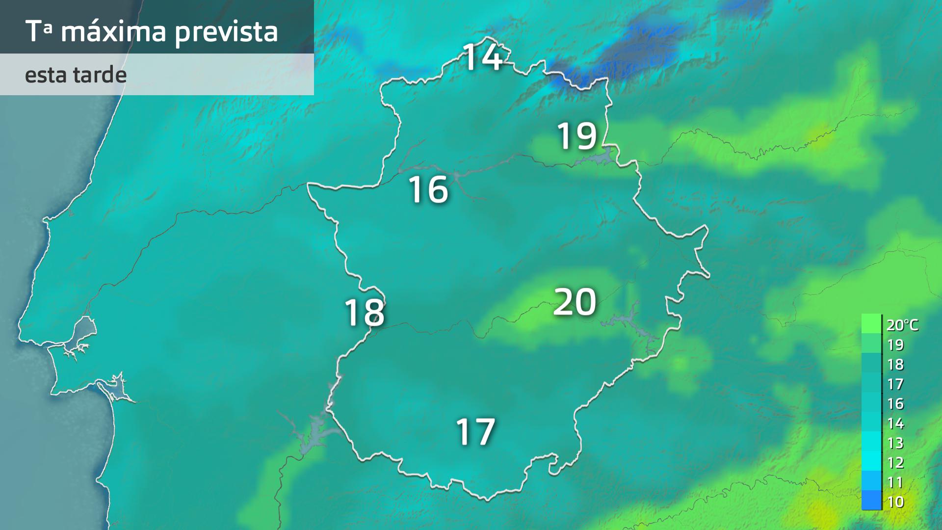 Temperatura máxima prevista para hoy viernes 21 de febrero