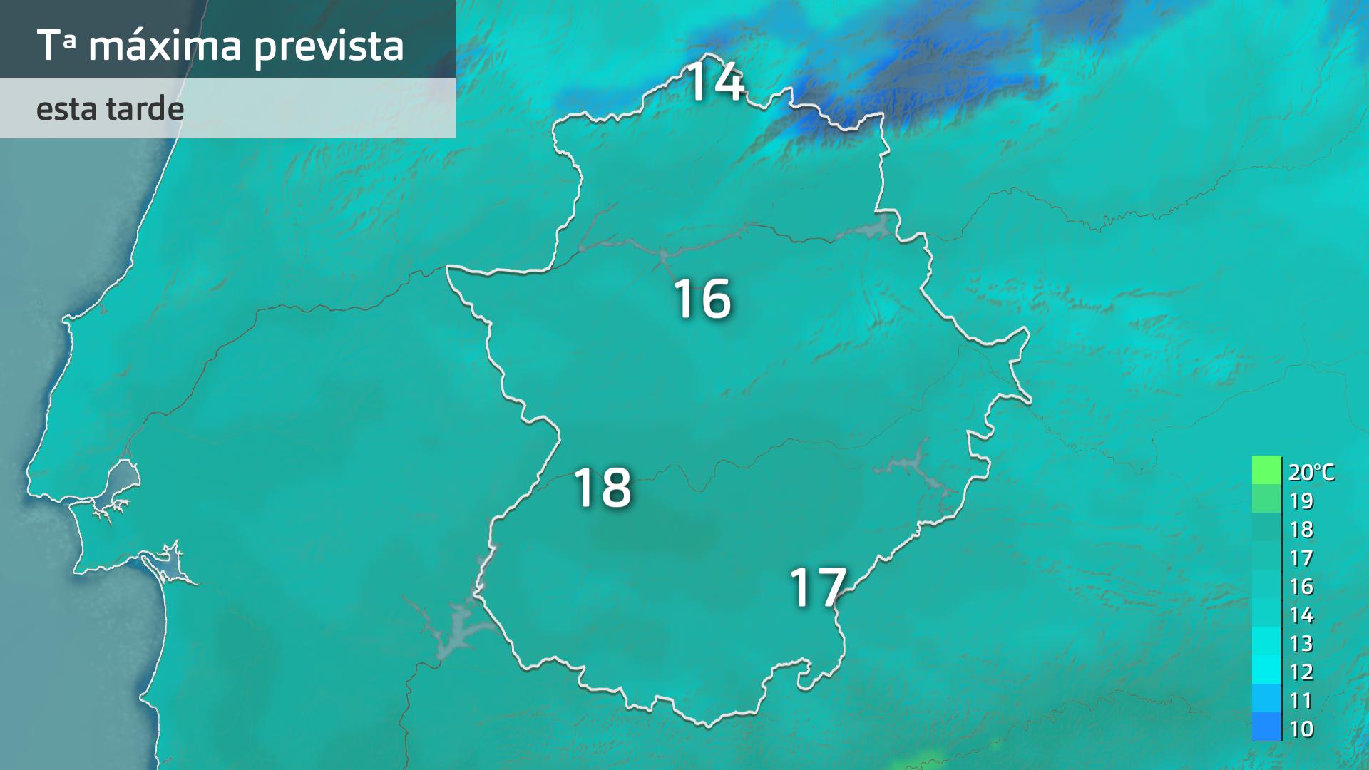 Temperatura máxima prevista para hoy miércoles 26 de febrero